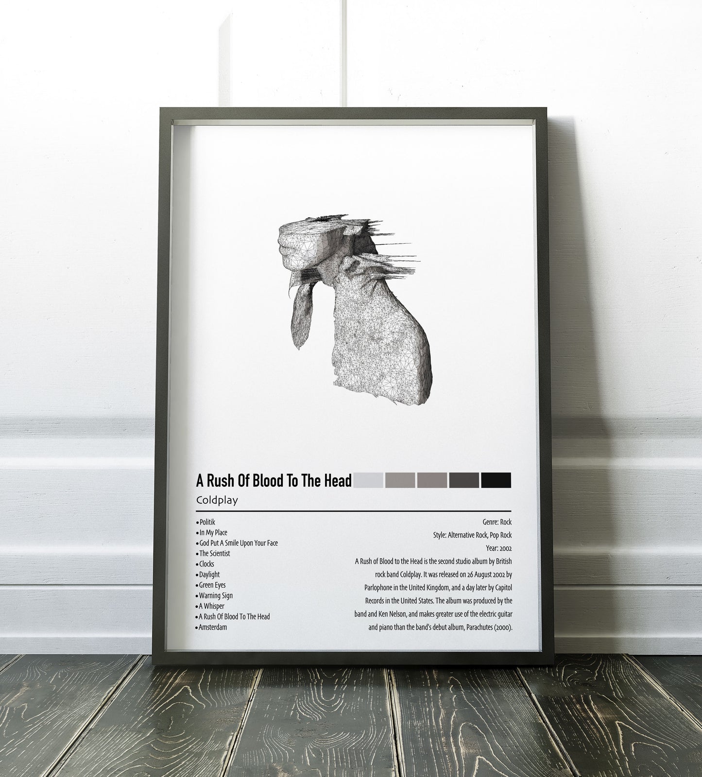 Coldplay | A Rush Of Blood To The Head | Custom Album Cover Poster Print