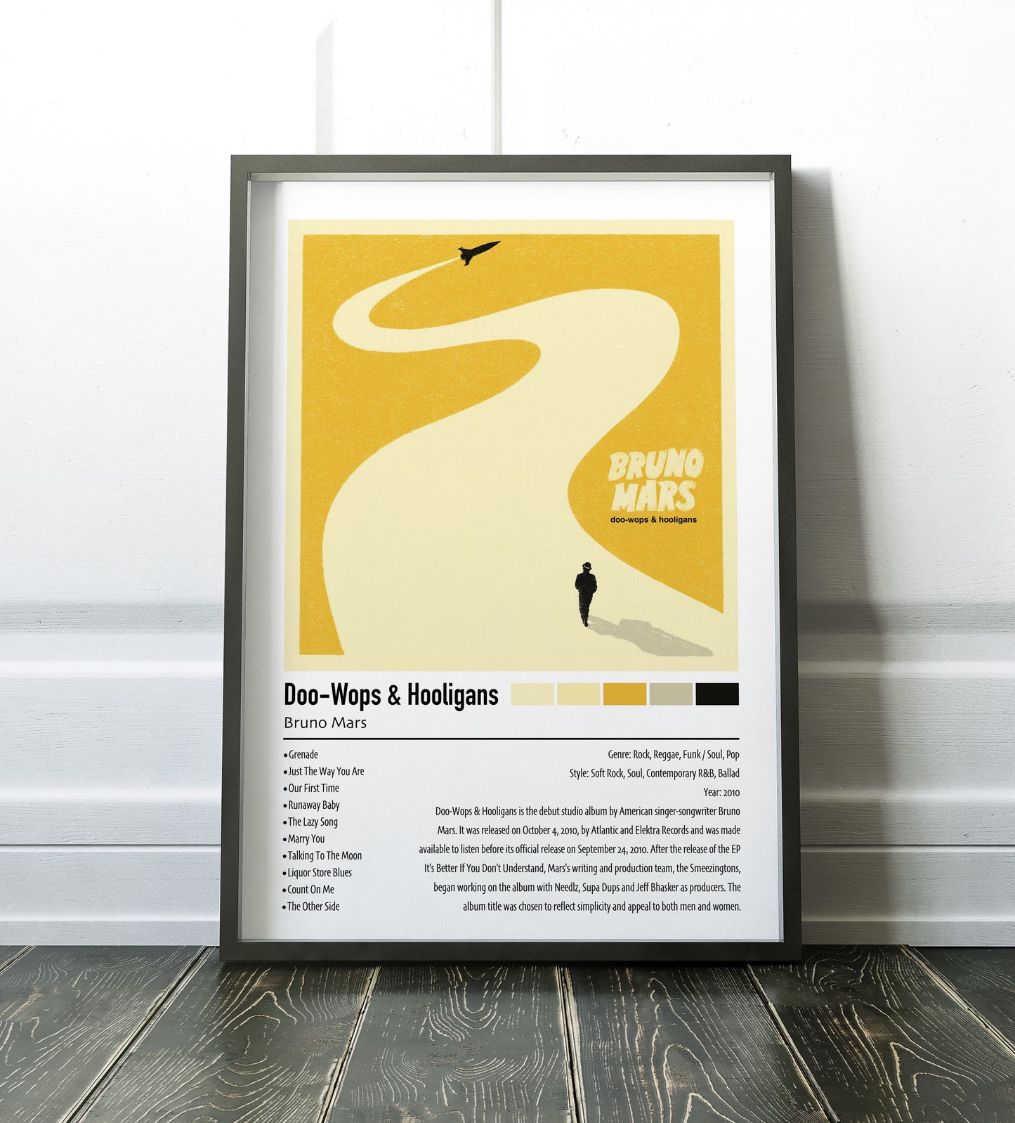 Bruno Mars | Doo-Wops & Hooligans | Custom Album Cover Poster Print
