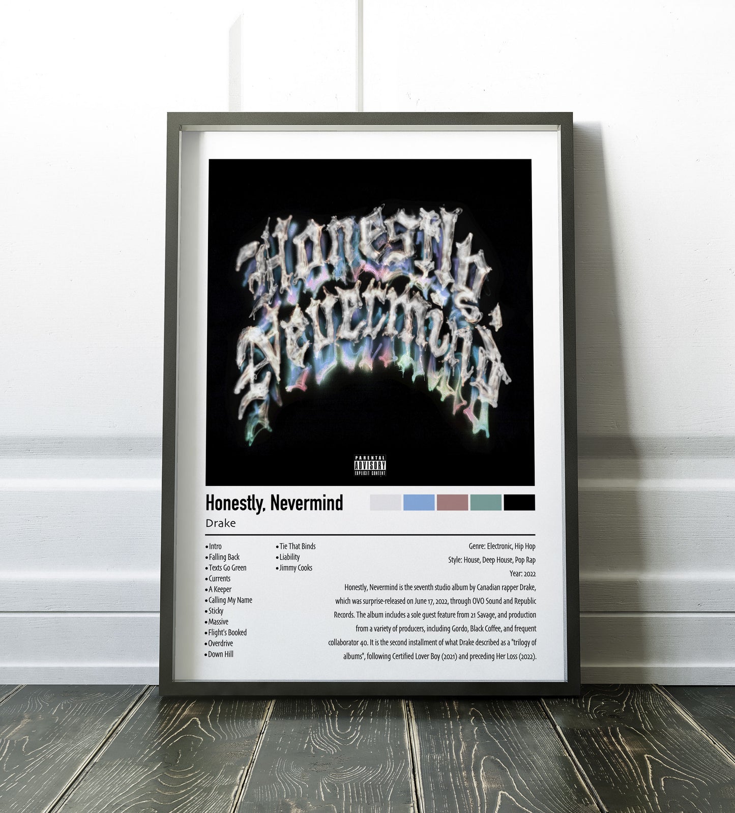 Drake | Honestly, Nevermind | Custom Album Cover Poster Print