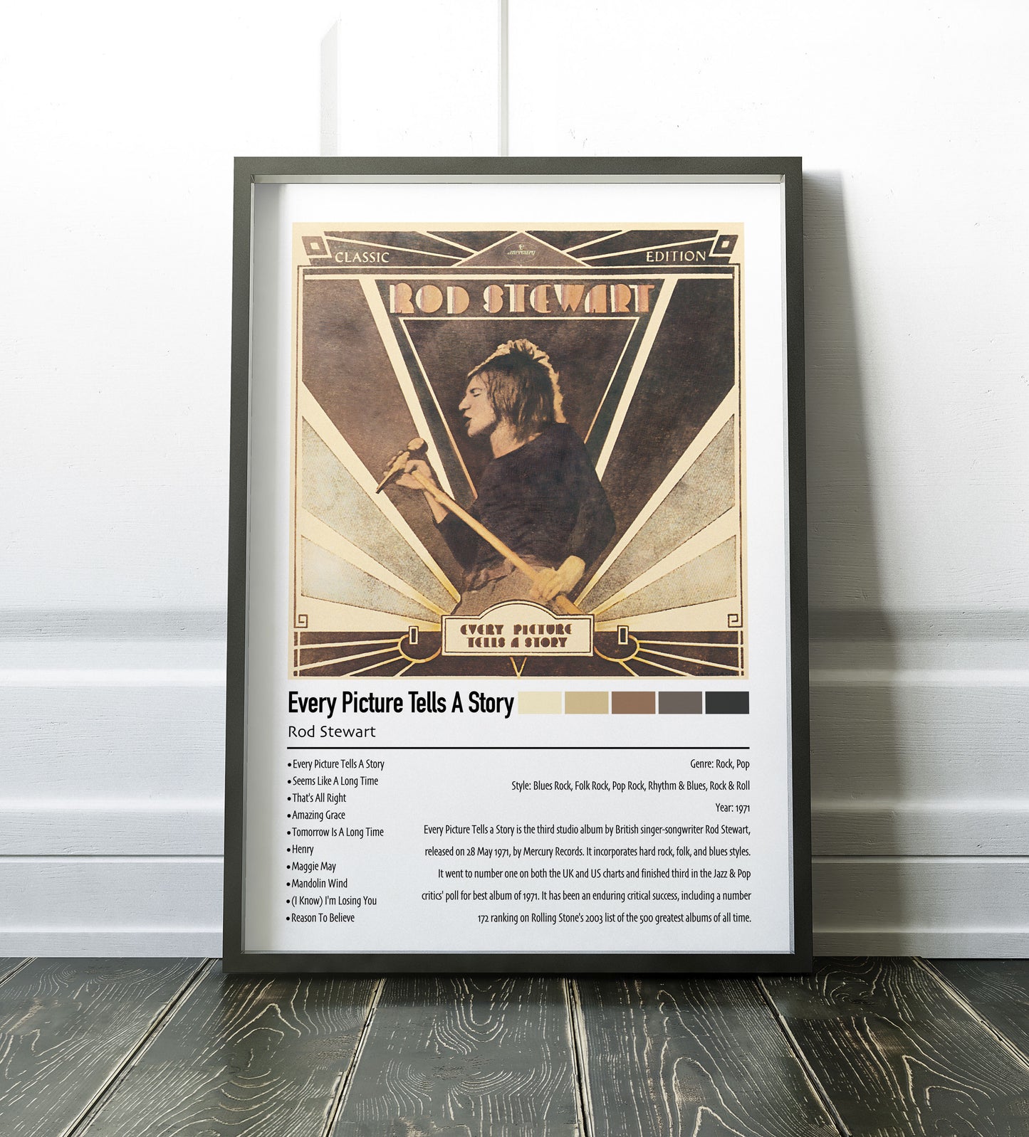 Rod Stewart | Every Picture Tells A Story | Custom Album Cover Poster Print