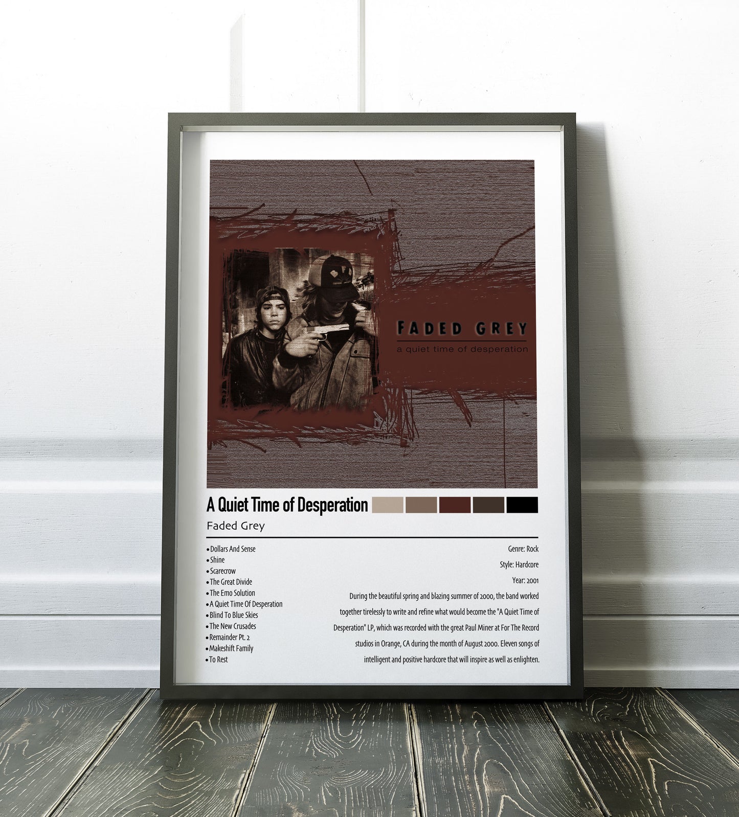 Faded Grey | A Quiet Time of Desperation | Custom Album Cover Poster Print