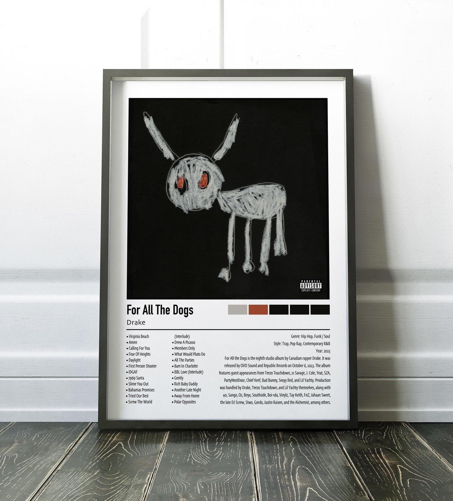 Drake | For All The Dogs | Custom Album Cover Poster Print