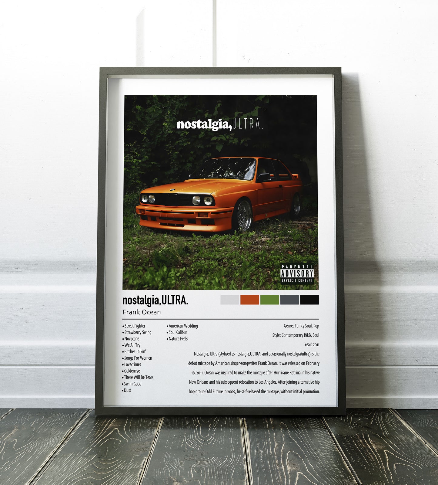 Frank Ocean | nostalgia, ULTRA. | Custom Album Cover Poster Print