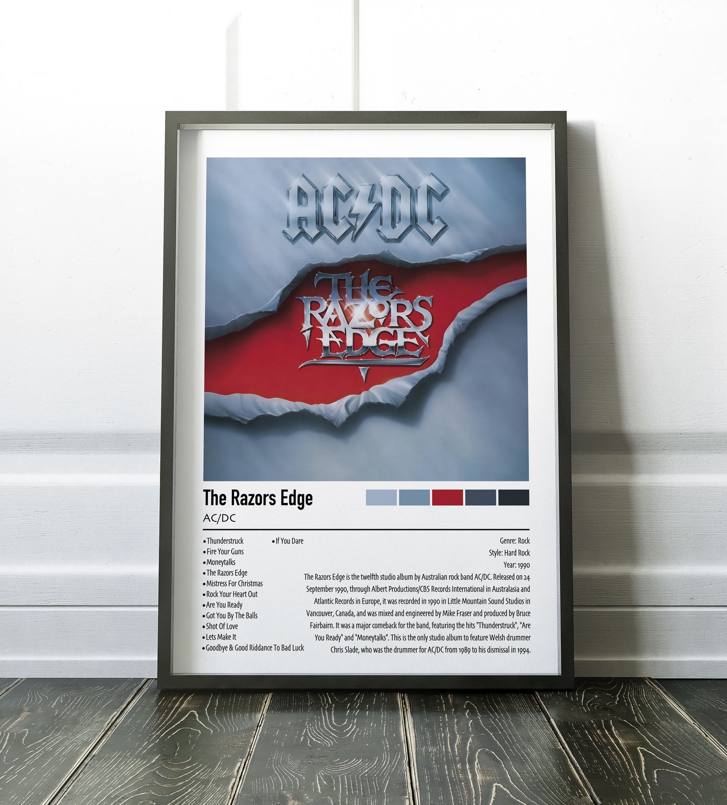 AC/DC | The Razors Edge | Custom Album Cover Poster Print