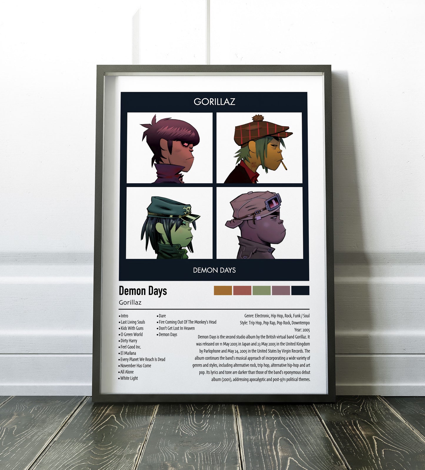 Gorillaz | Demon Days | Custom Album Cover Poster Print
