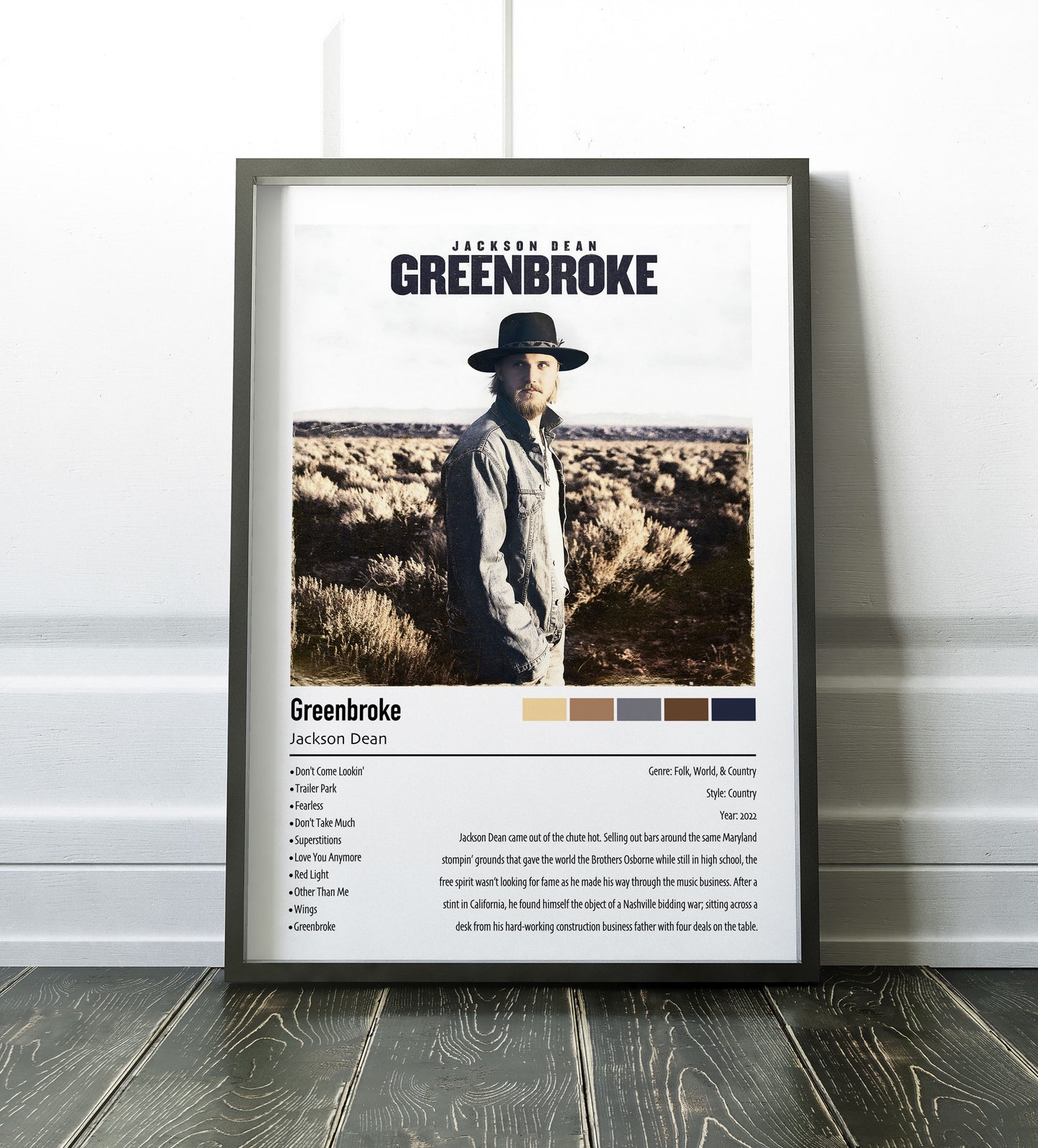 Jackson Dean | Greenbroke | Custom Album Cover Poster Print