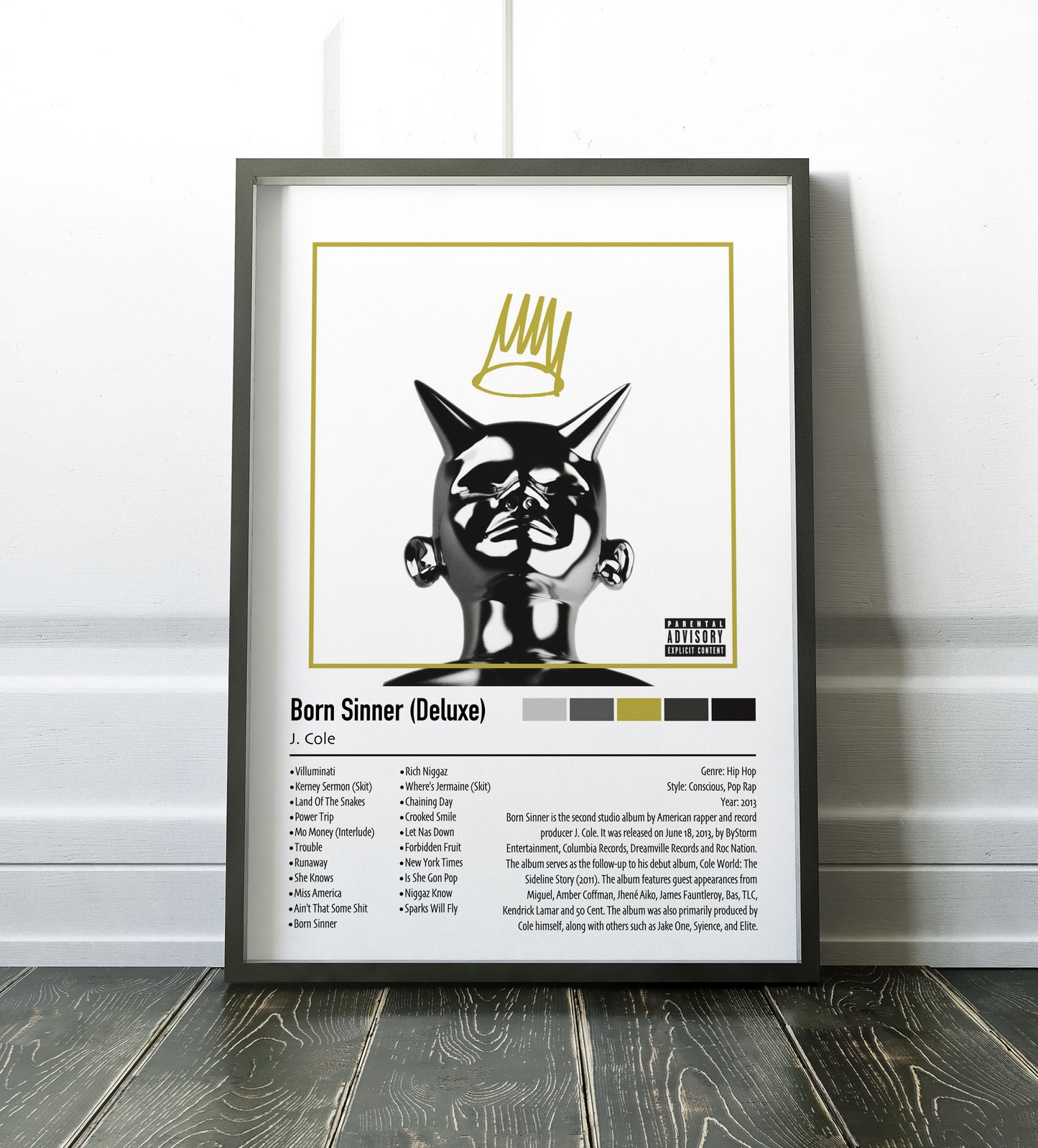 J. Cole | Born Sinner (Deluxe) | Custom Album Cover Poster Print
