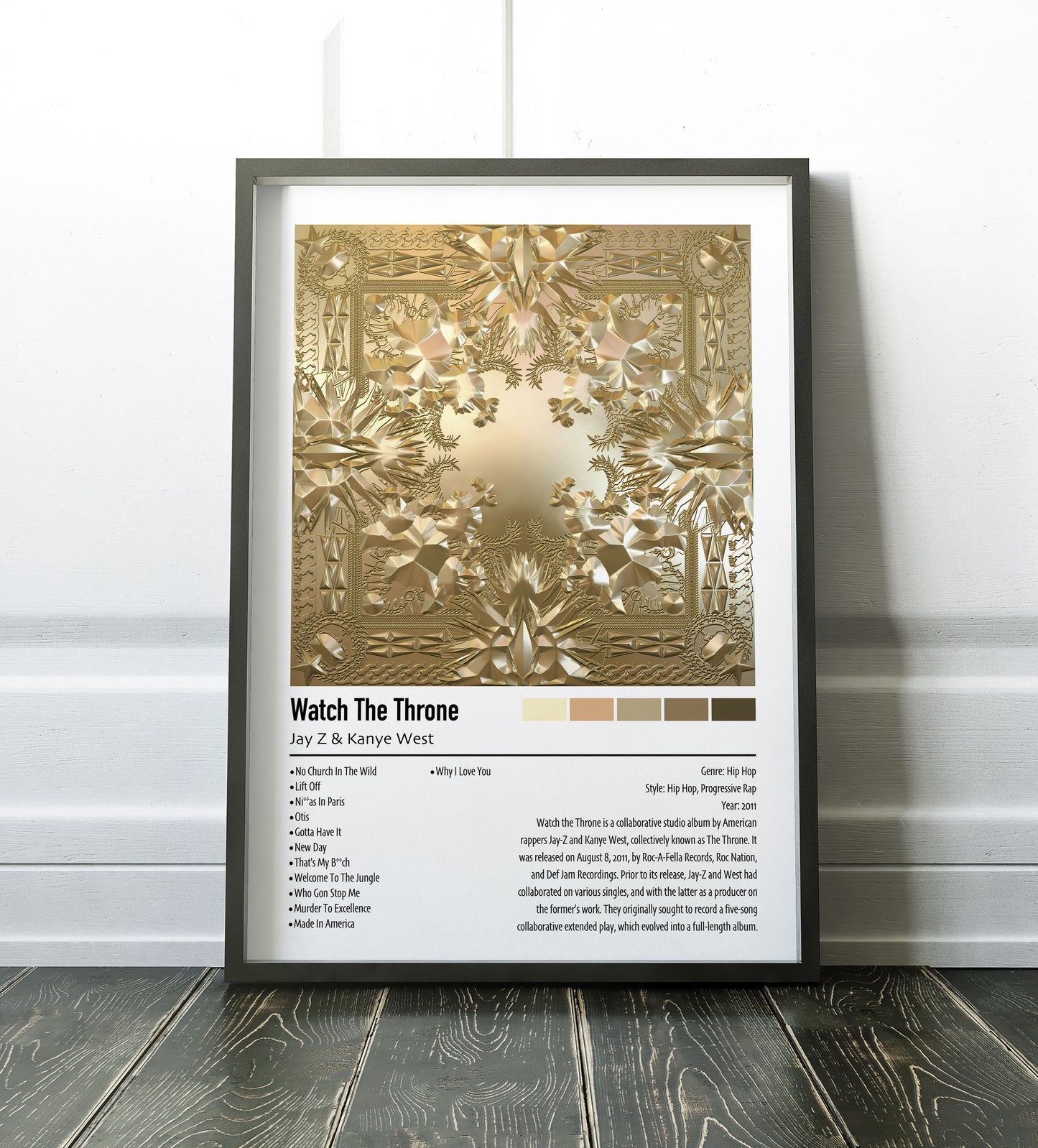 Jay Z & Kanye West | Watch The Throne | Custom Album Cover Poster Print