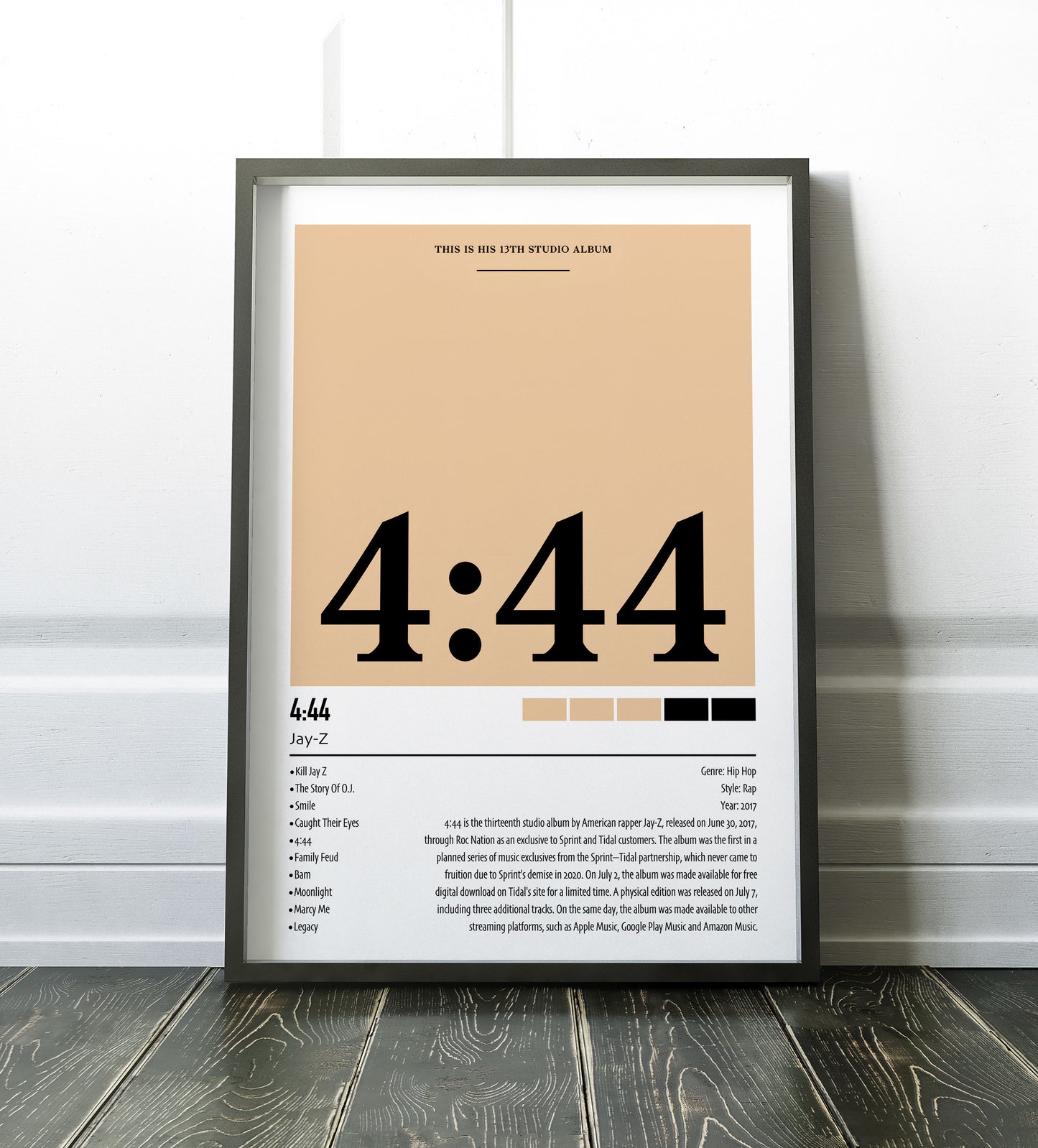Jay-Z | 4:44 | Custom Album Cover Poster Print