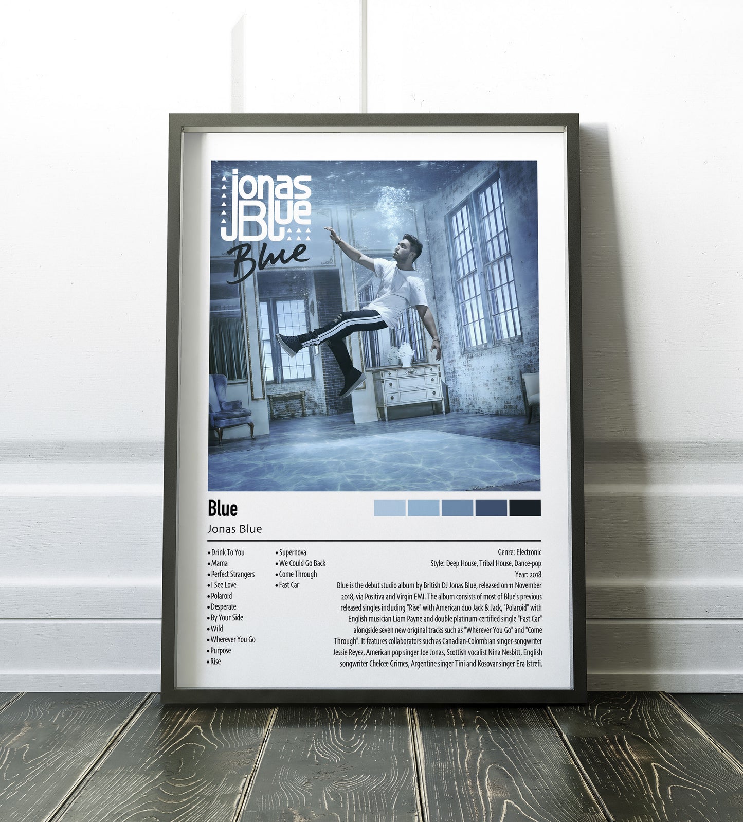 Jonas Blue | Blue | Custom Album Cover Poster Print