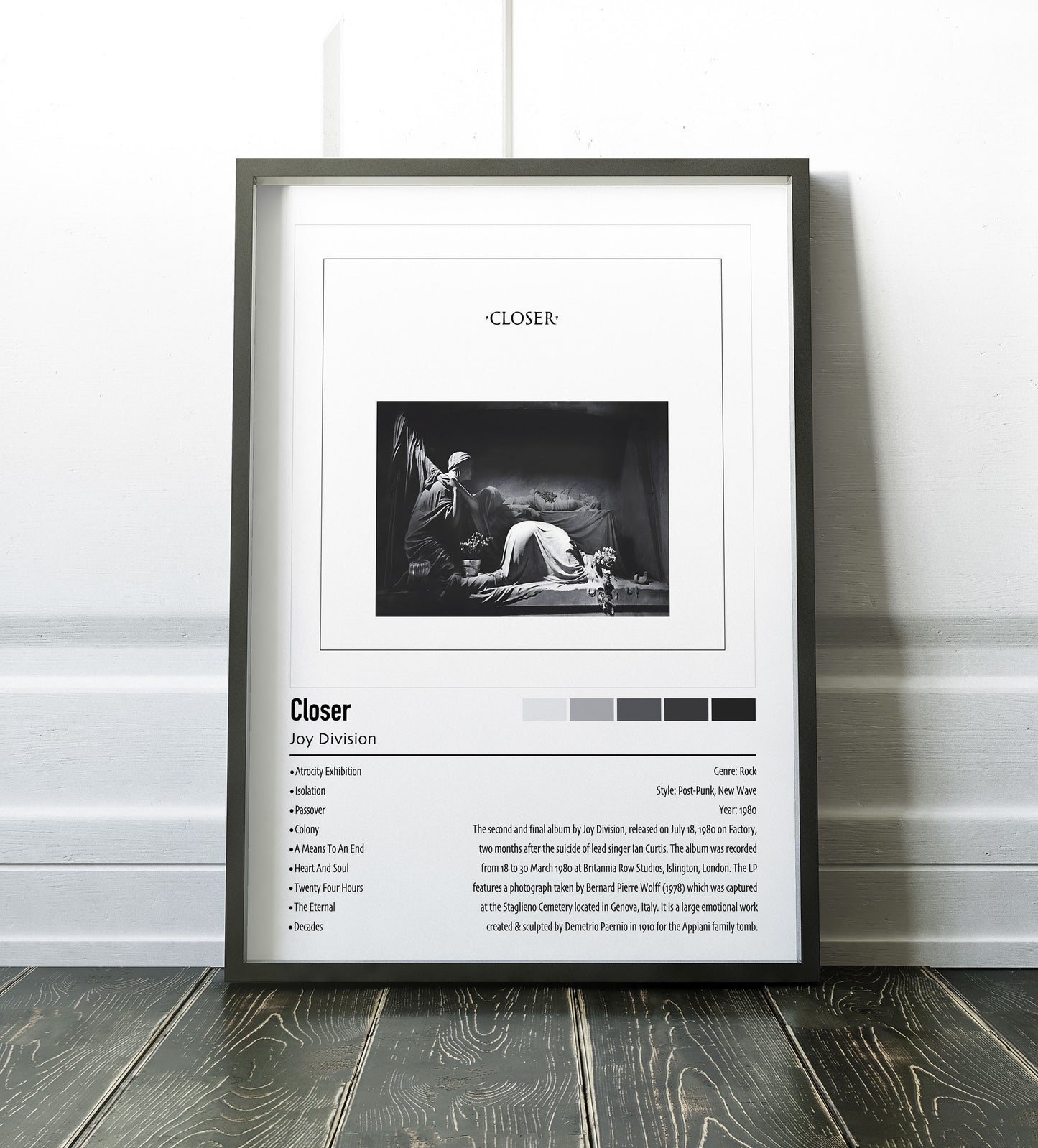 Joy Division | Closer | Custom Album Cover Poster Print
