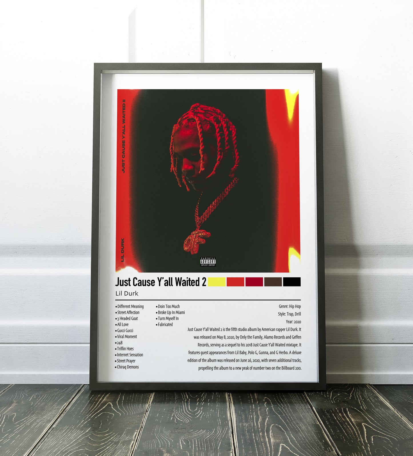 Lil Dirk | Just Cause Y'all Waited 2 | Custom Album Cover Poster Print