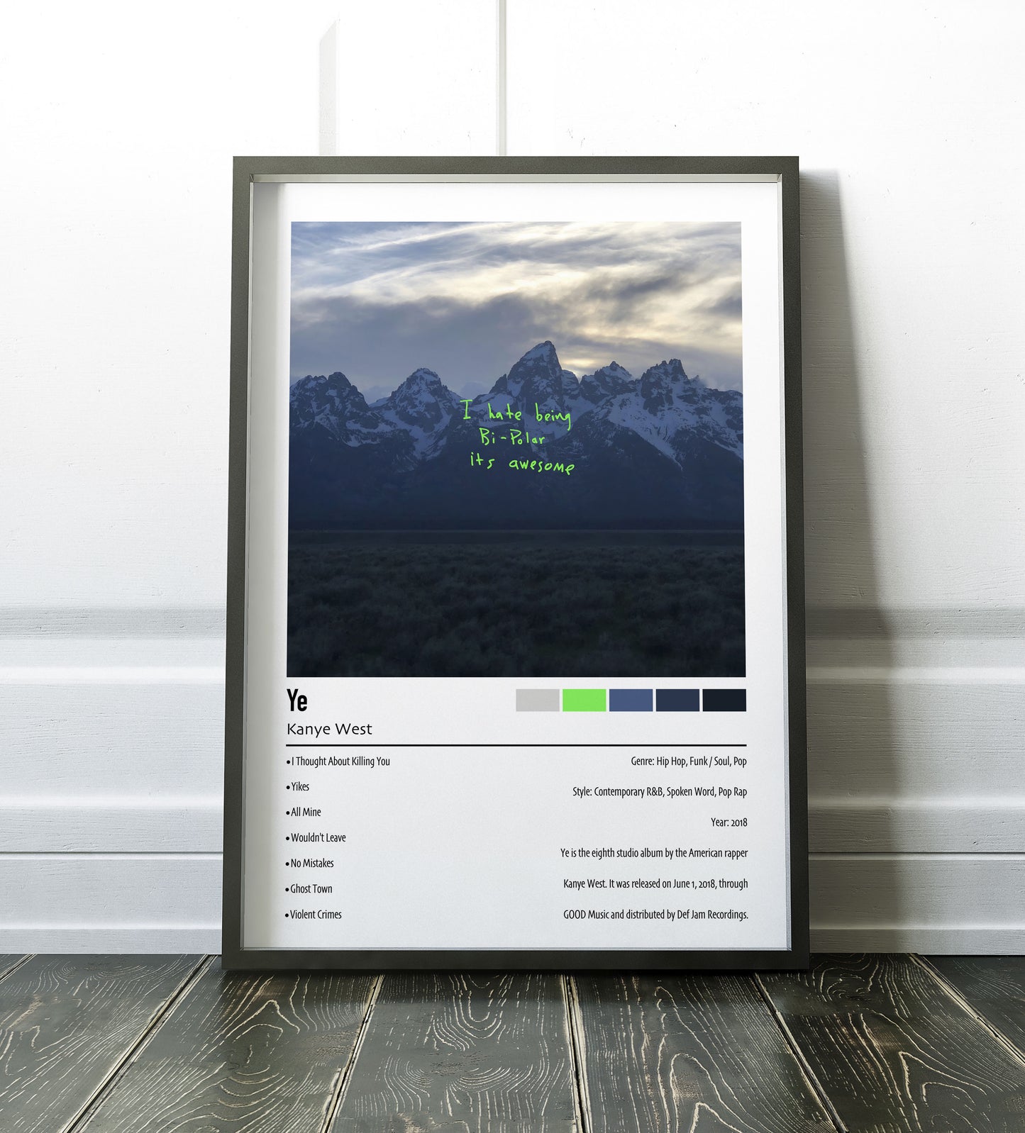 Kanye West | Ye | Custom Album Cover Poster Print