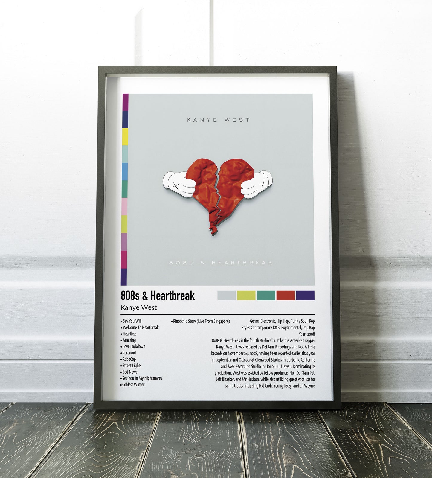 Kanye West | 808s & Heartbreak | Custom Album Cover Poster Print