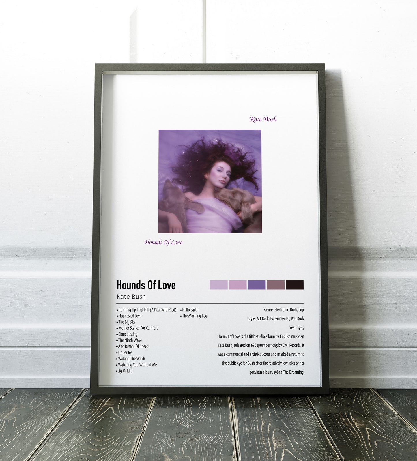 Kate Bush | Hounds Of Love | Custom Album Cover Poster Print