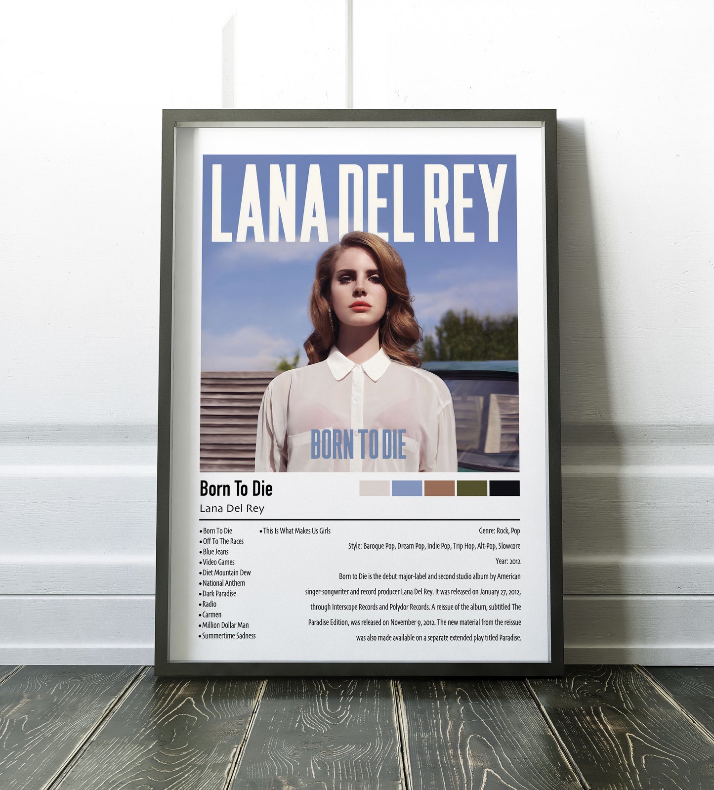 Lana Del Rey | Born To Die | Custom Album Cover Poster Print