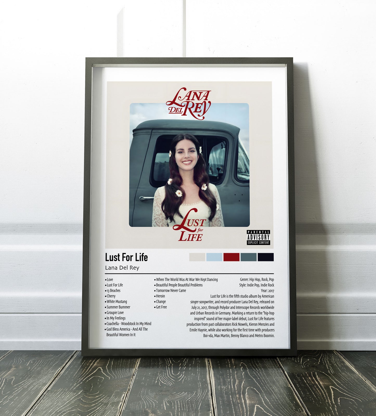 Lana Del Rey | Lust For Life | Custom Album Cover Poster Print