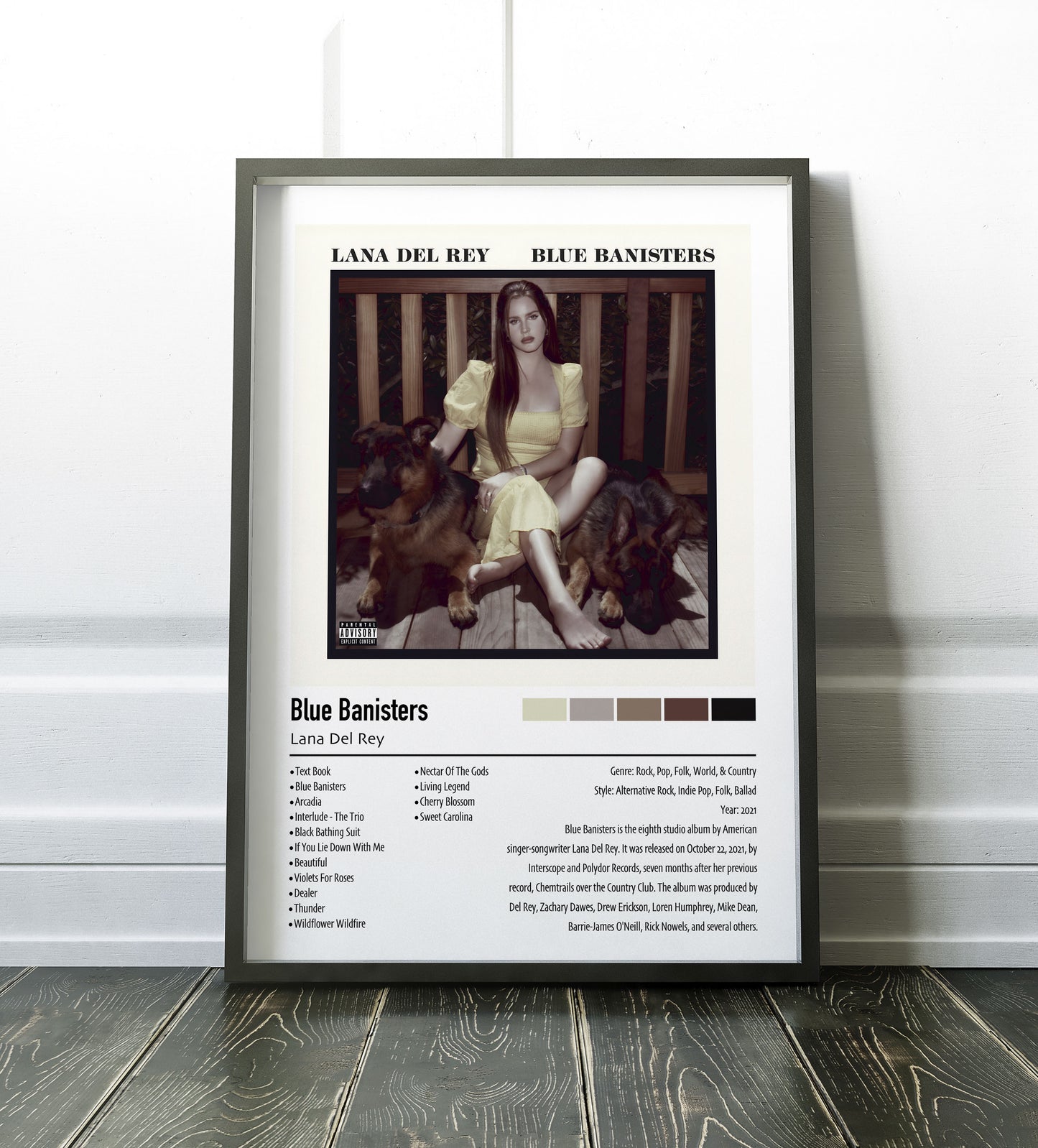 Lana Del Rey | Blue Banisters | Custom Album Cover Poster Print