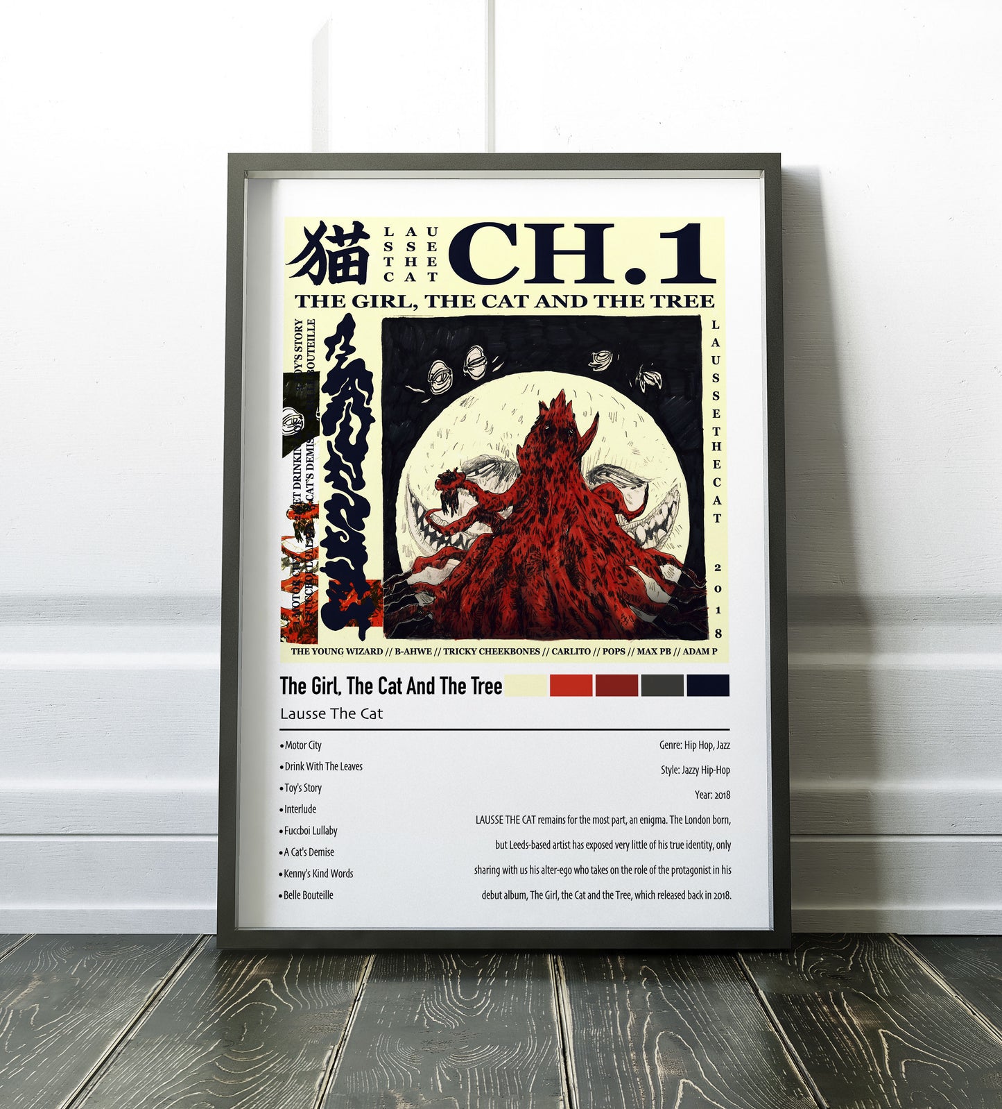 Lausse The Cat | The Girl. The Cat And The Tree | Custom Album Cover Poster Print