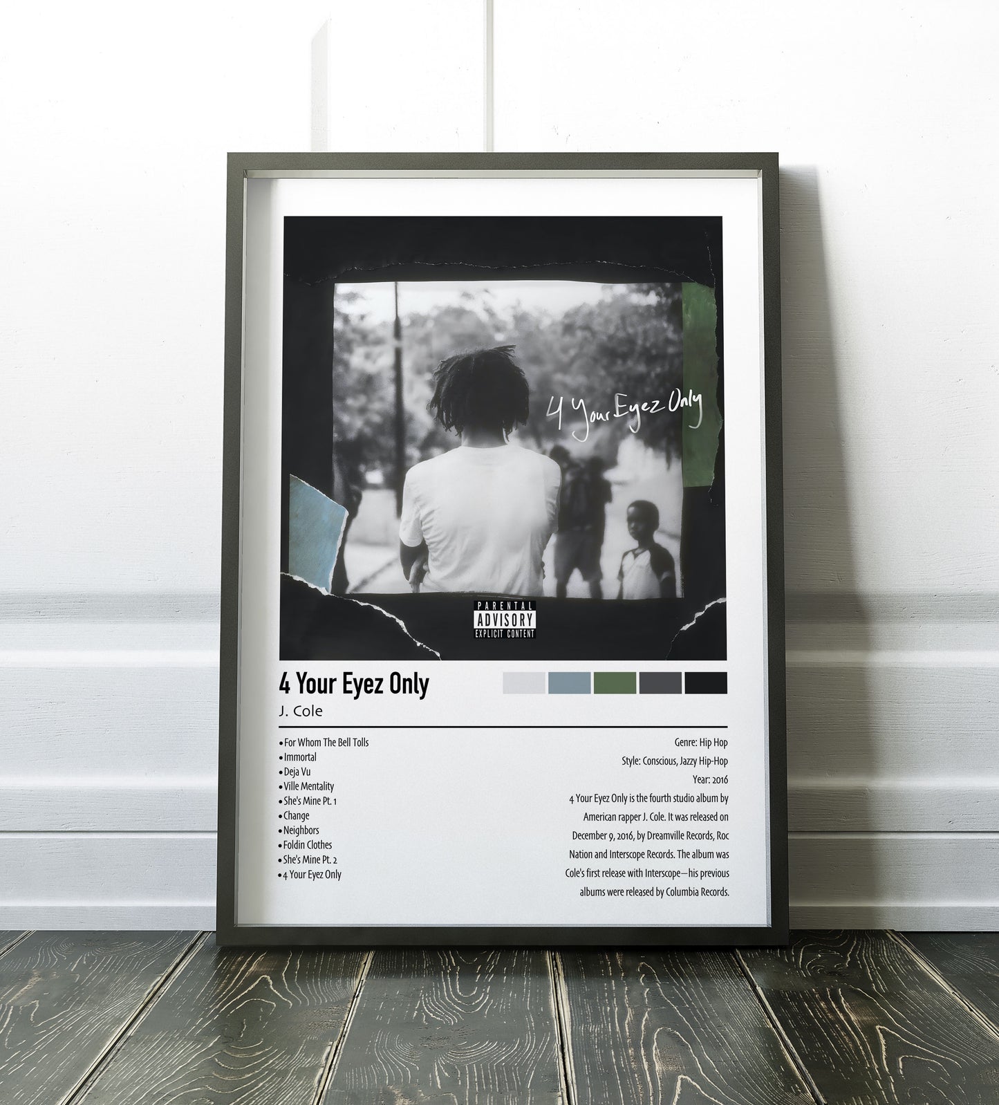 J. Cole | 4 Your Eyez Only | Custom Album Cover Poster Print