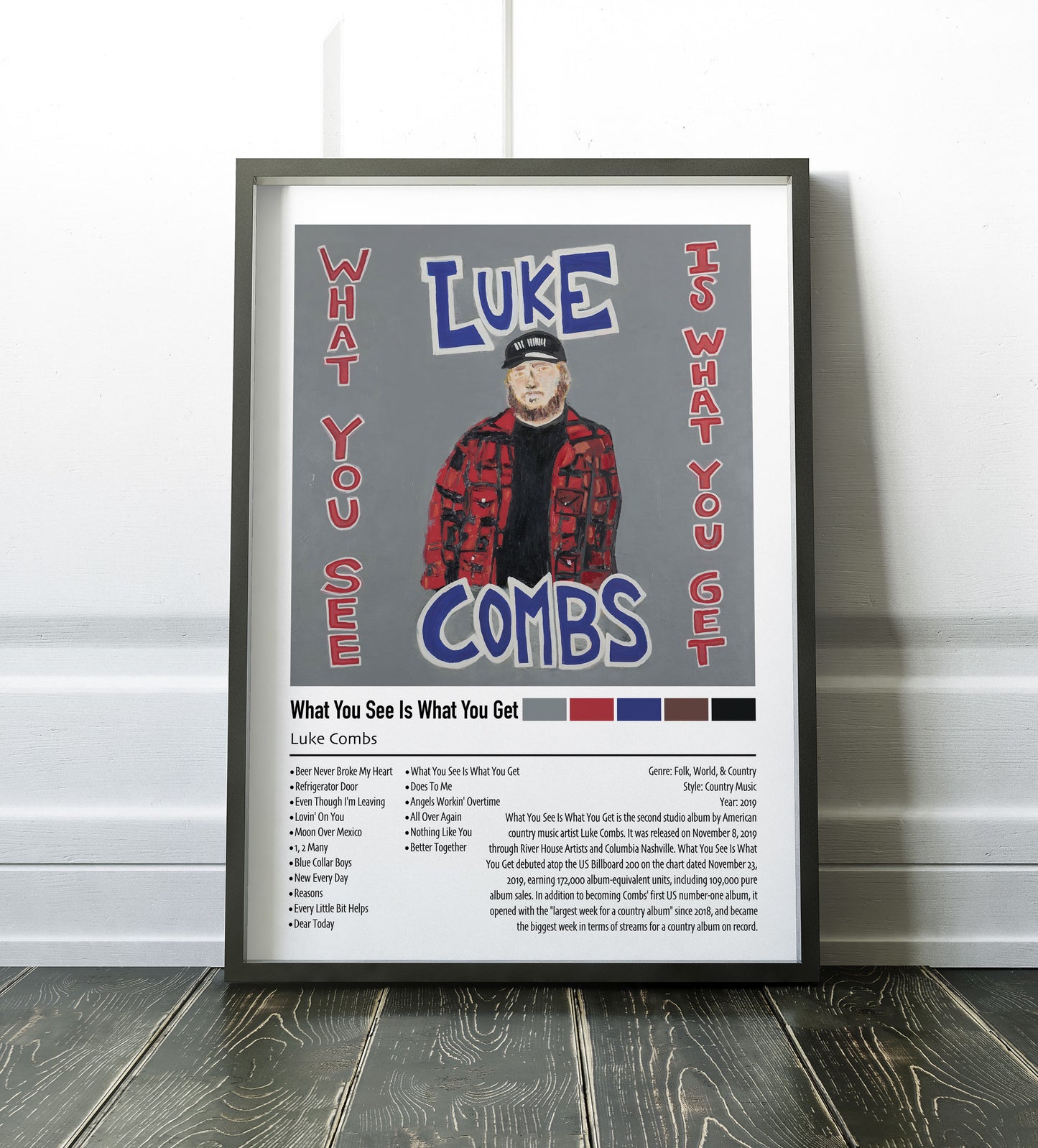 Luke Combs | What You See Is What You Get | Custom Album Cover Poster Print