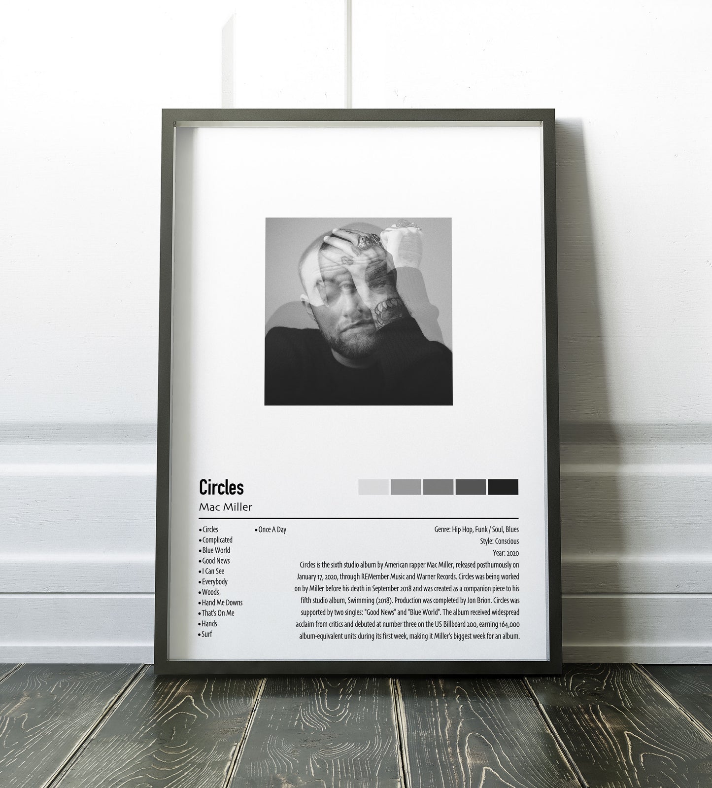 Mac Miller | Circles | Custom Album Cover Poster Print