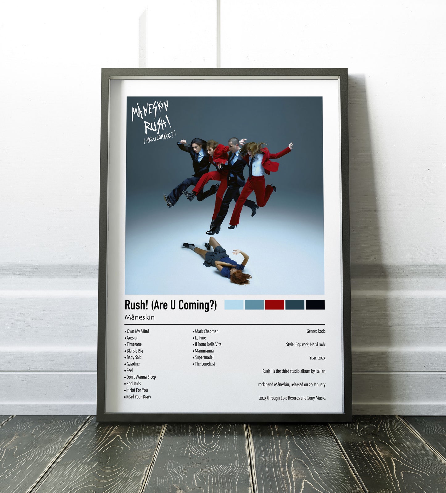 Mäneskin | Rush! (Are U Coming?) | Custom Album Cover Poster Print