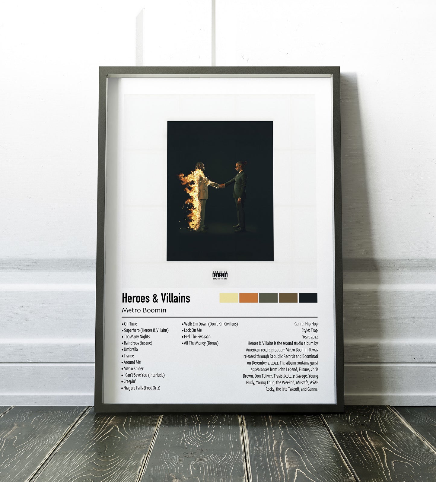 Metro Boomin | Heroes & Villains | Custom Album Cover Poster Print