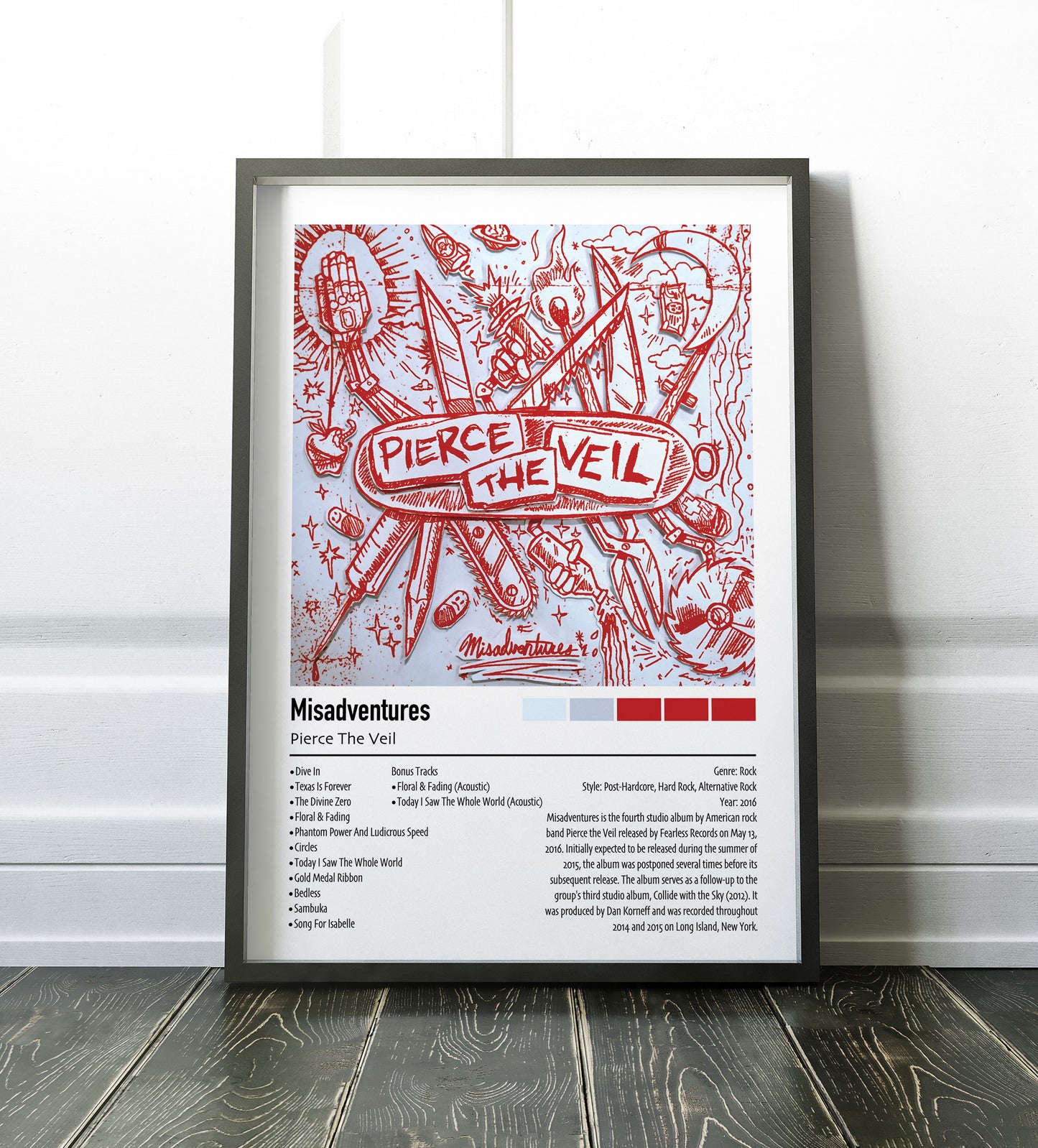 Pierce The Veil | Misadventures | Custom Album Cover Poster Print