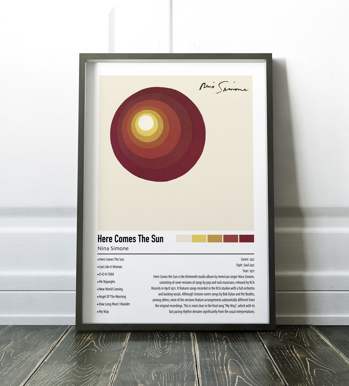 Nina Simone | Here Comes The Sun | Custom Album Cover Poster Print