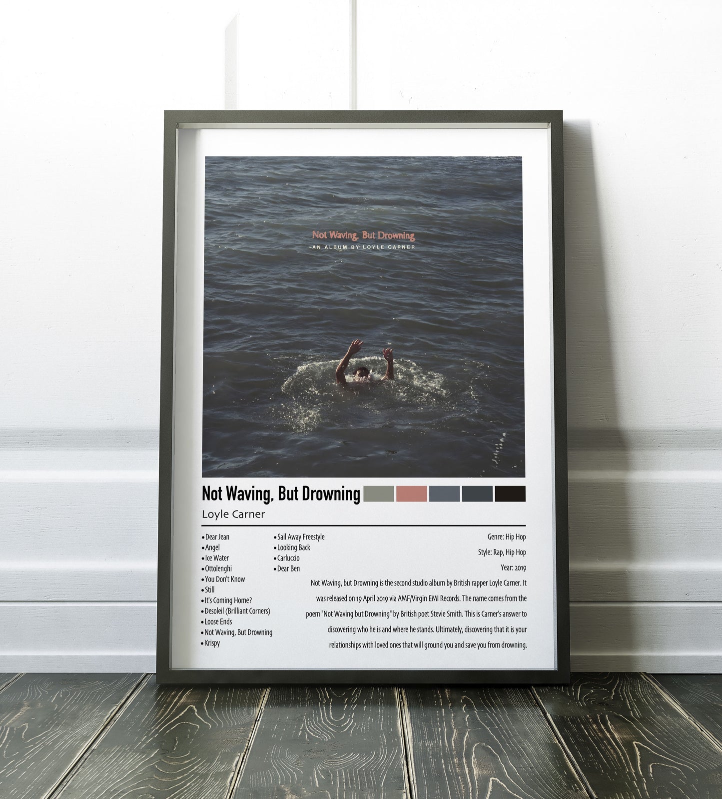 Loyle Carner | Not Waving, But Drowning | Custom Album Cover Poster Print