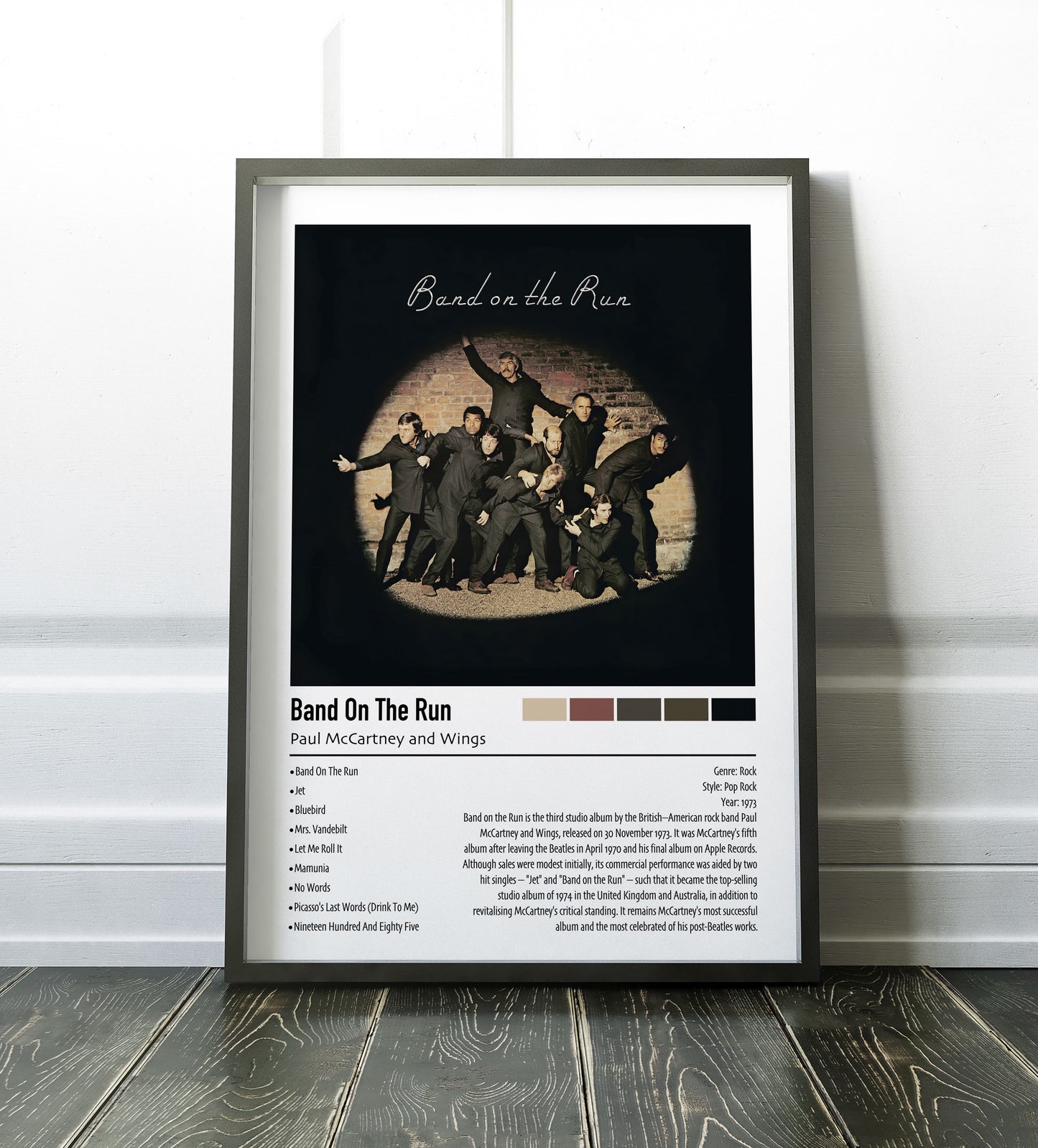 Paul McCartney and Wings | Band on the Run | Custom Album Cover Poster Print
