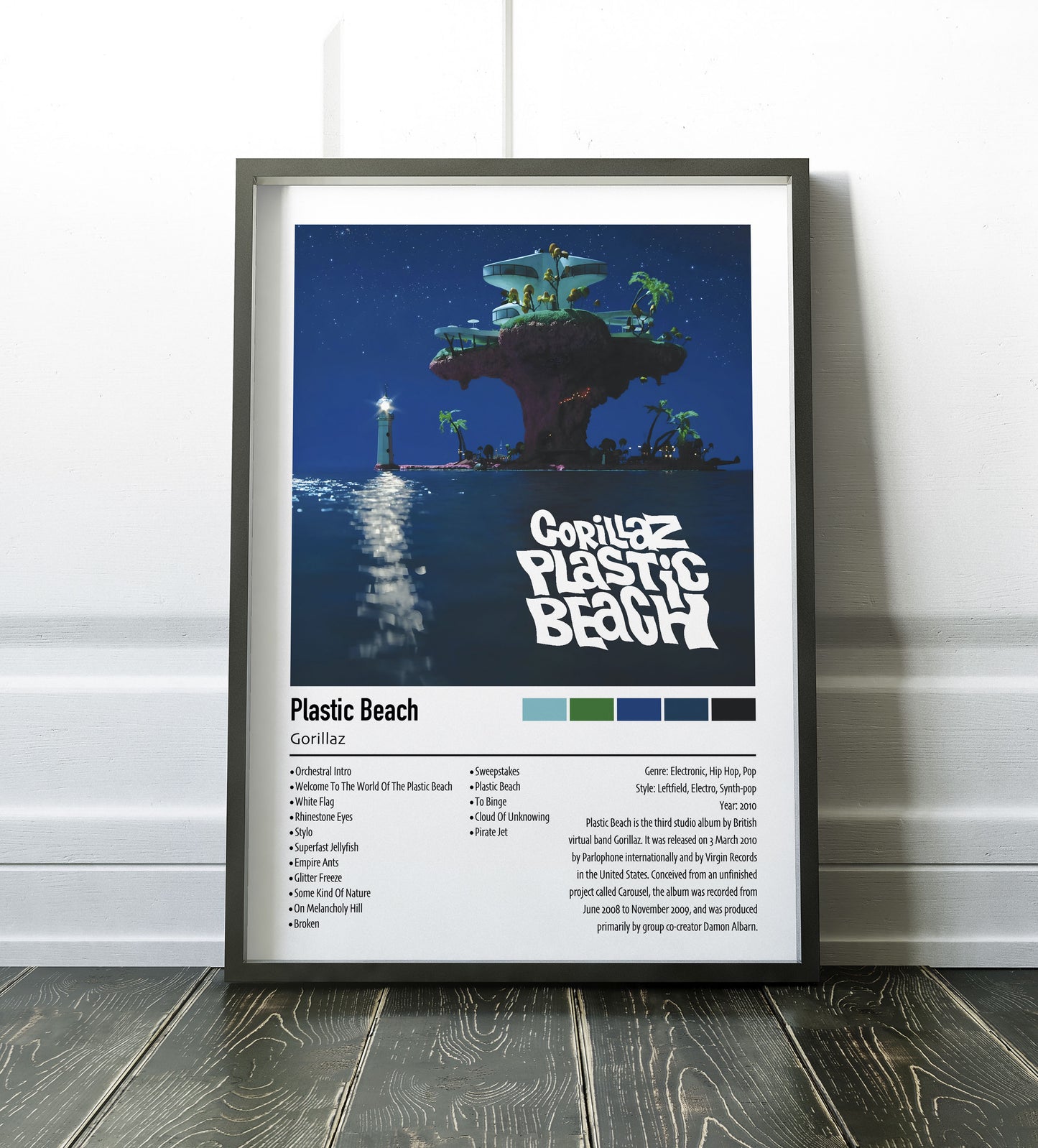 Gorillaz | Plastic Beach | Custom Album Cover Poster Print