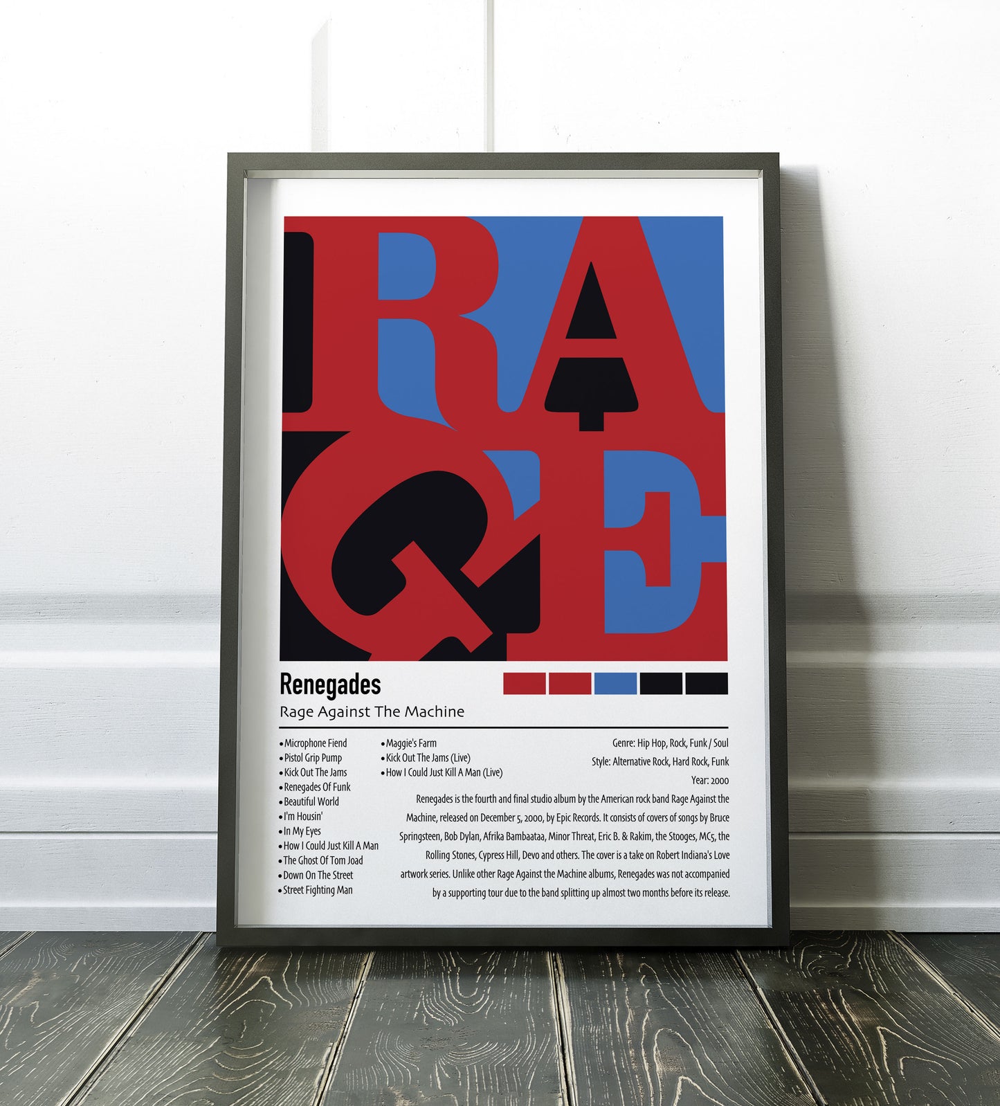 Rage Against The Machine | Renegades | Custom Album Cover Poster Print