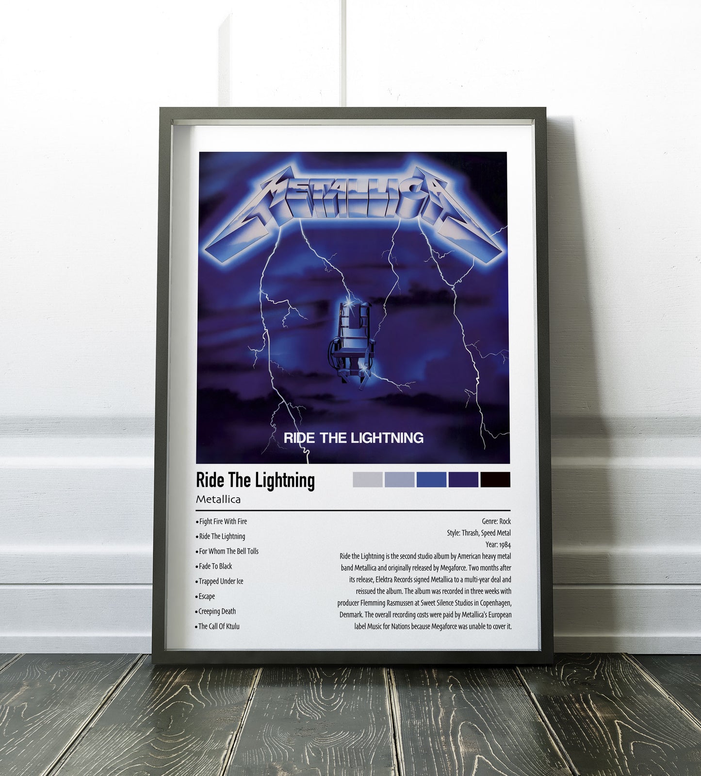Metallica | Ride The Lightning | Custom Album Cover Poster Print