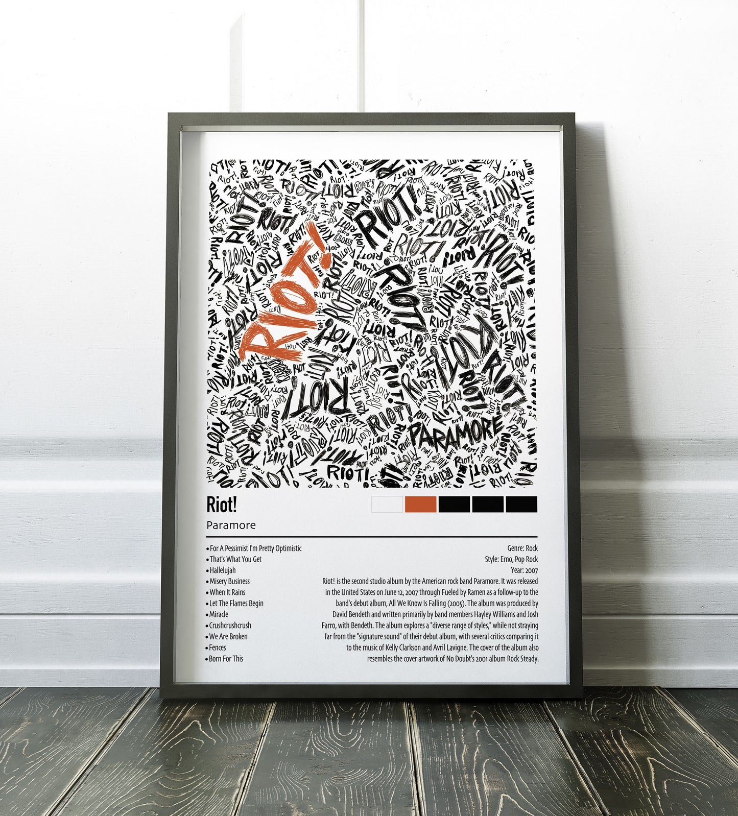 Paramore | Riot! | Custom Album Cover Poster Print
