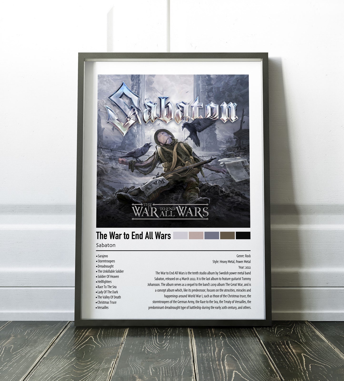 Sabaton | The War to End All Wars | Custom Album Cover Poster Print