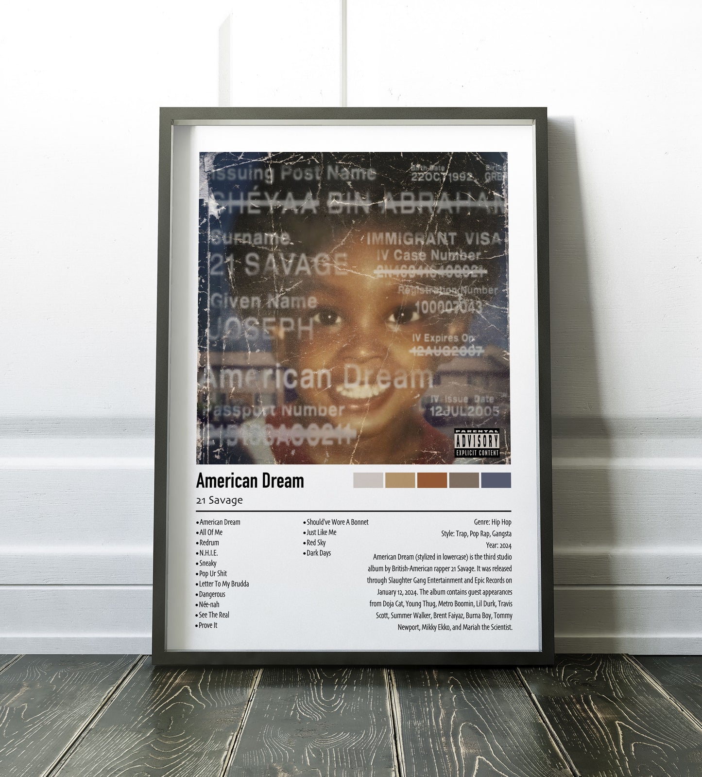 21 Savage | American Dream | Custom Album Cover Poster Print