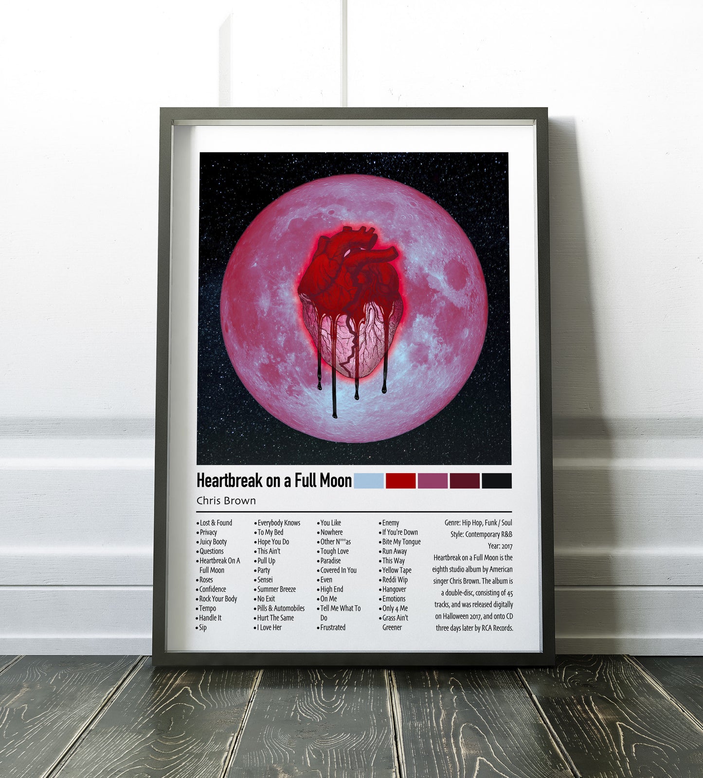 Chris Brown | Heartbreak on a Full Moon | Custom Album Cover Poster Print