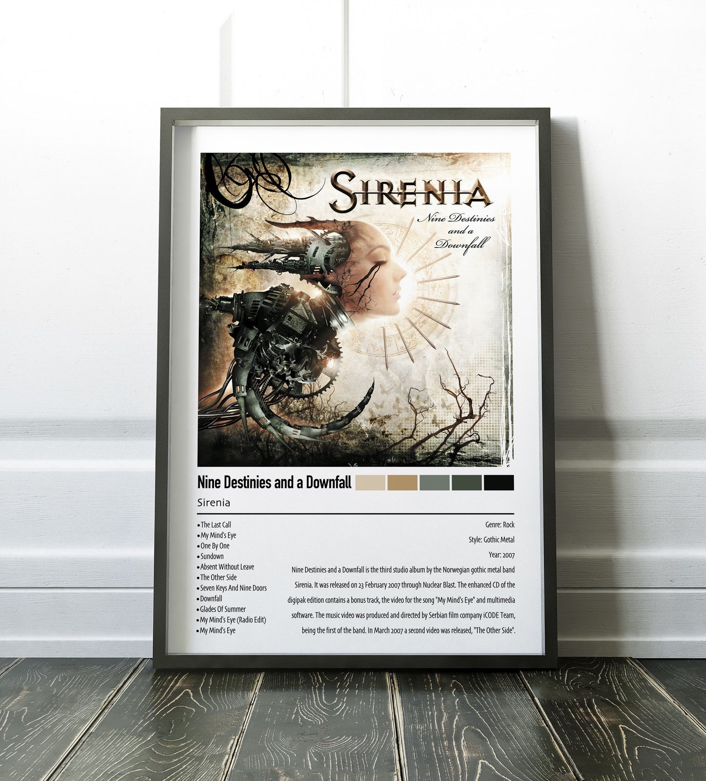 Sirenia | Nine Destinies and a Downfall | Custom Album Cover Poster Print