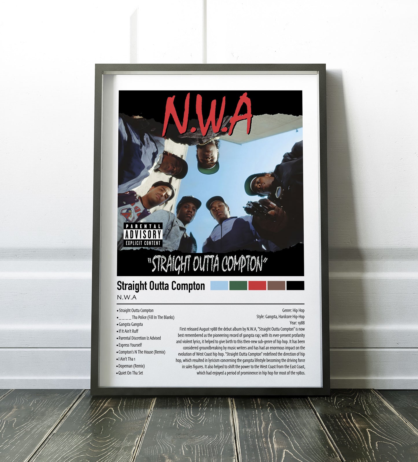 N.W.A. | Straight Outta Compton | Custom Album Cover Poster Print