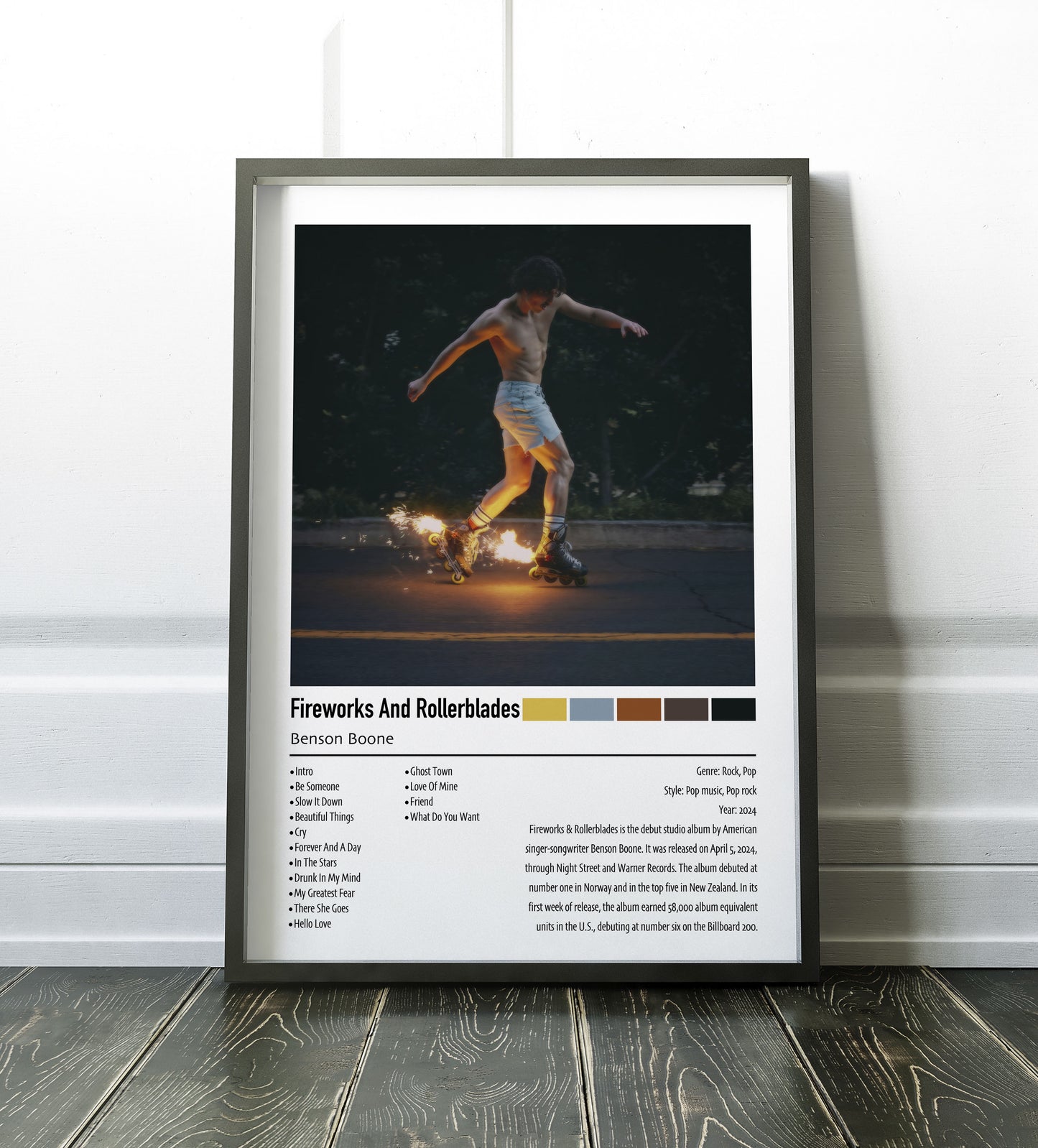 Benson Boone | Fireworks And Rollerblades | Custom Album Cover Poster Print