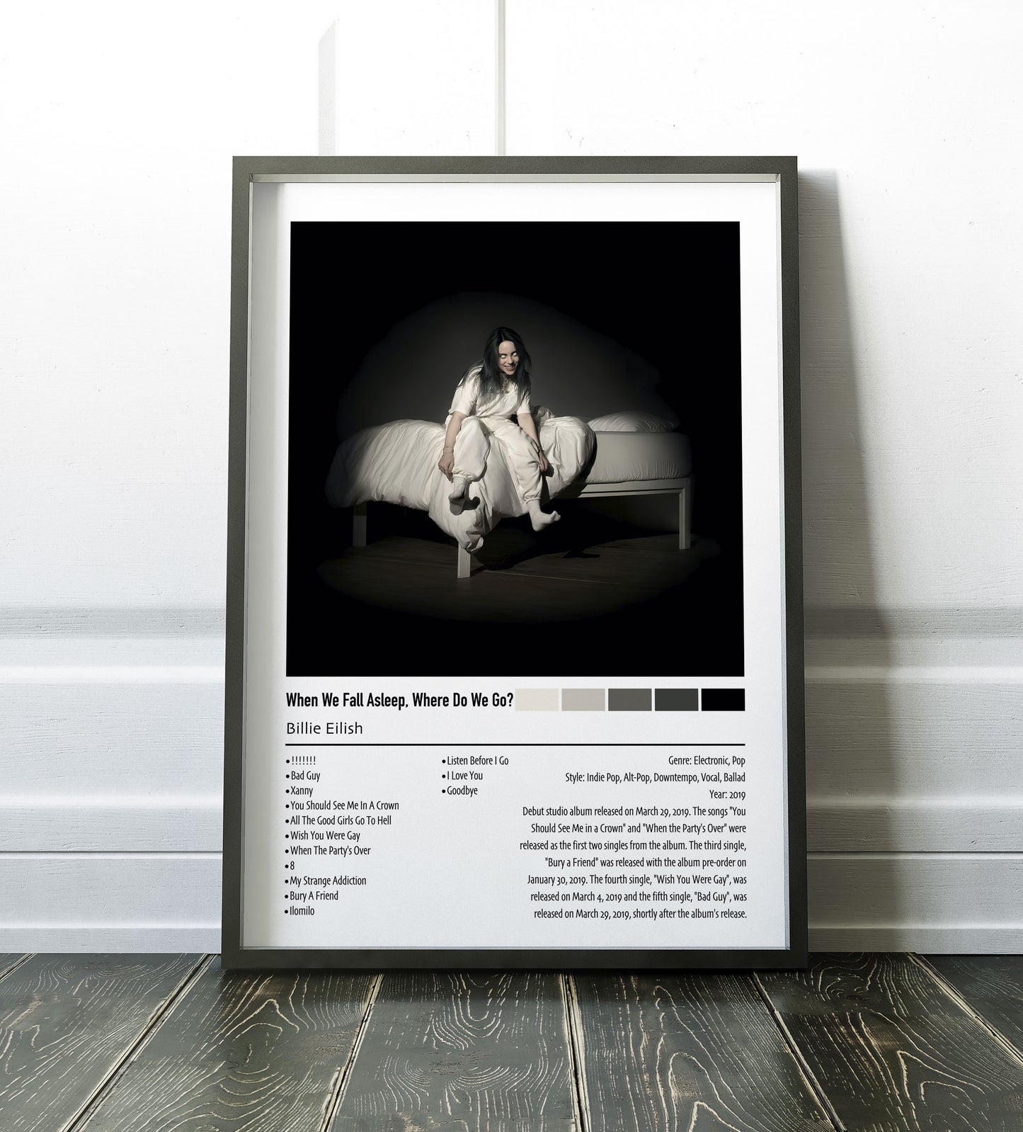 Billie Eilish | When We Fall Asleep, Where Do We Go | Custom Album Cover Poster Print