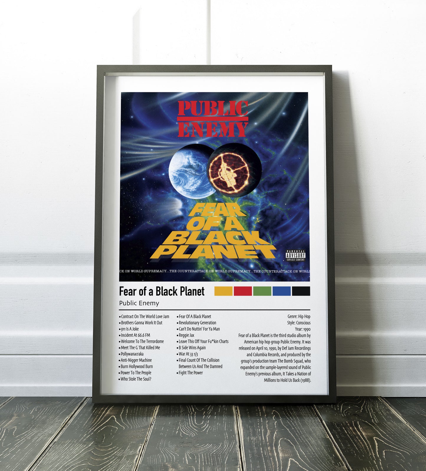 Public Enemy - Fear of a Black Planet | Custom Album Cover Poster Print