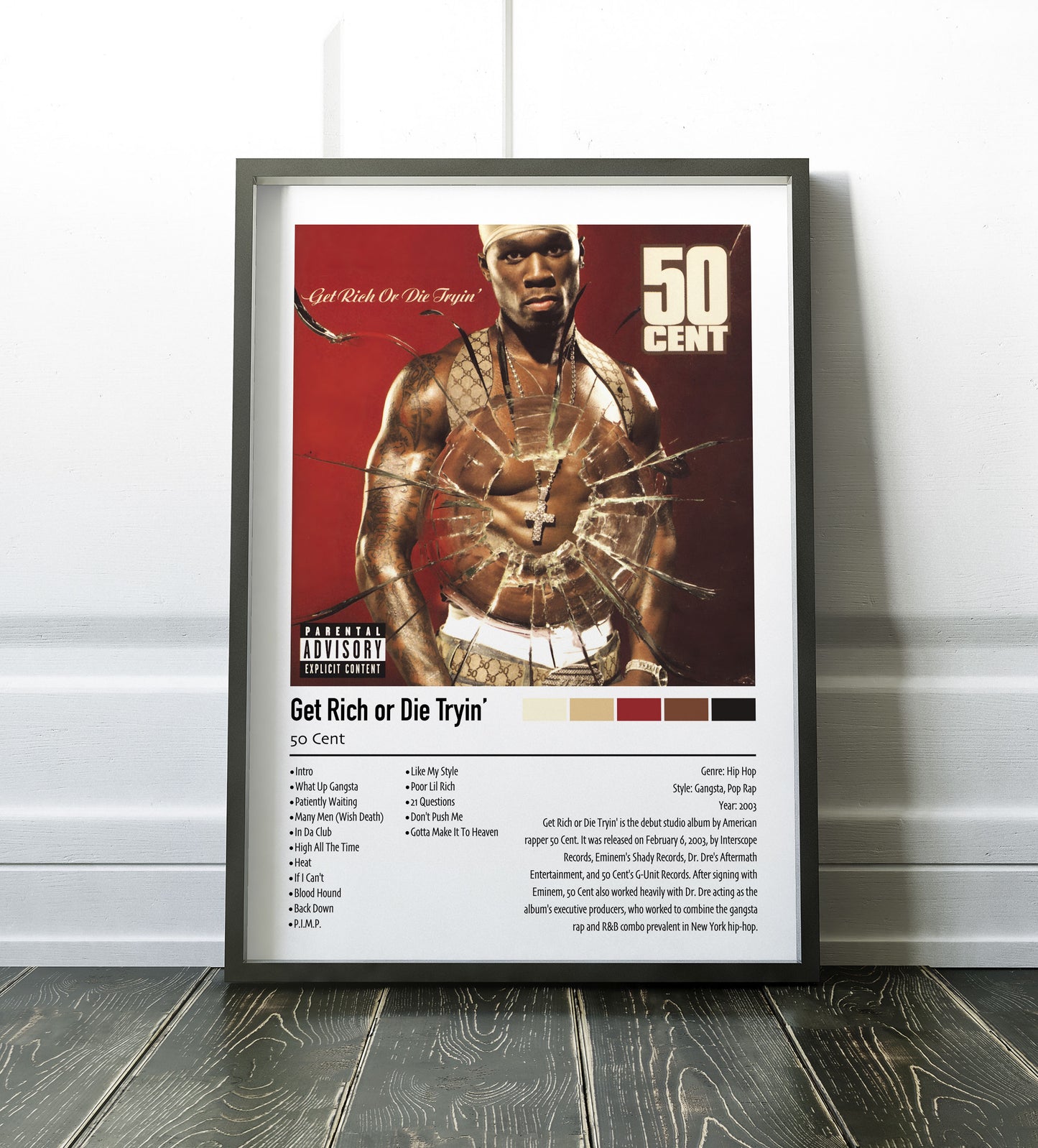 50 Cent | Get Rich or Die Tryin' | Custom Album Cover Poster Print