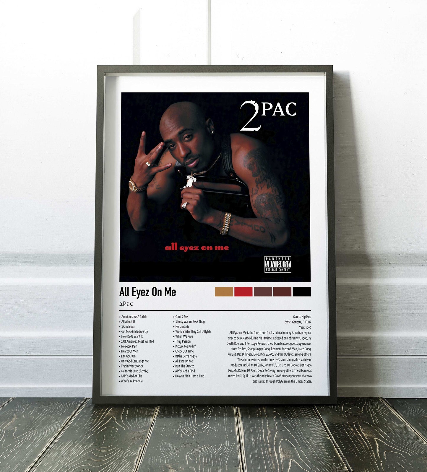 2Pac | All Eyez On Me | Custom Album Cover Poster Print