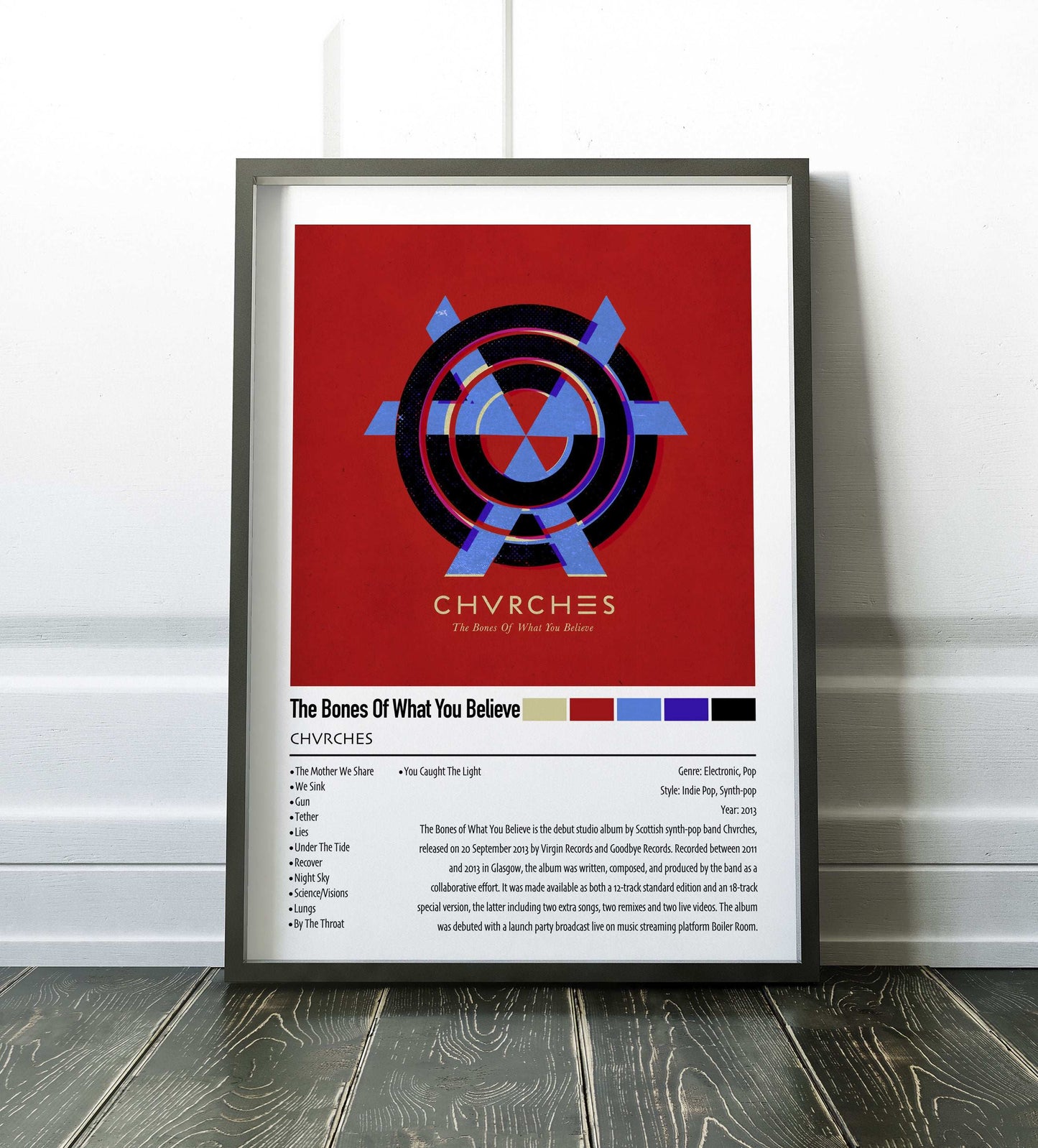 CHVRCHES | The Bones Of What You Believe | Custom Album Cover Poster Print