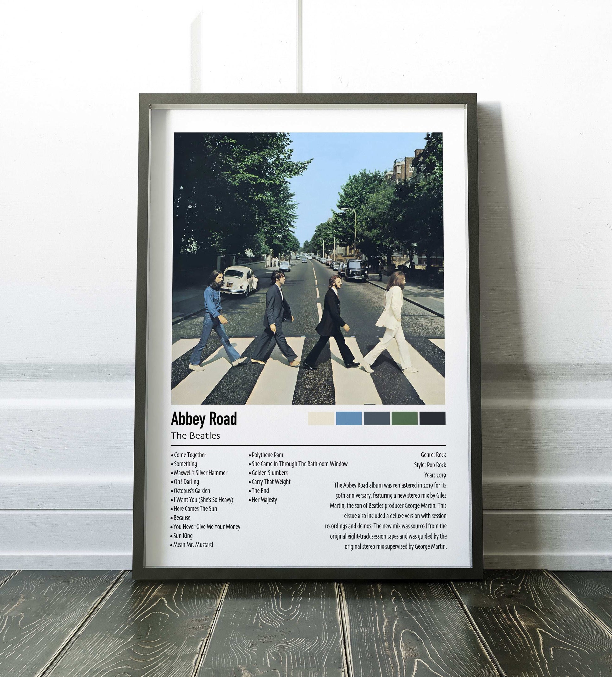 The Beatles | Abbey Road 50th Anniversary Remastered | Custom Album Cover Poster Print