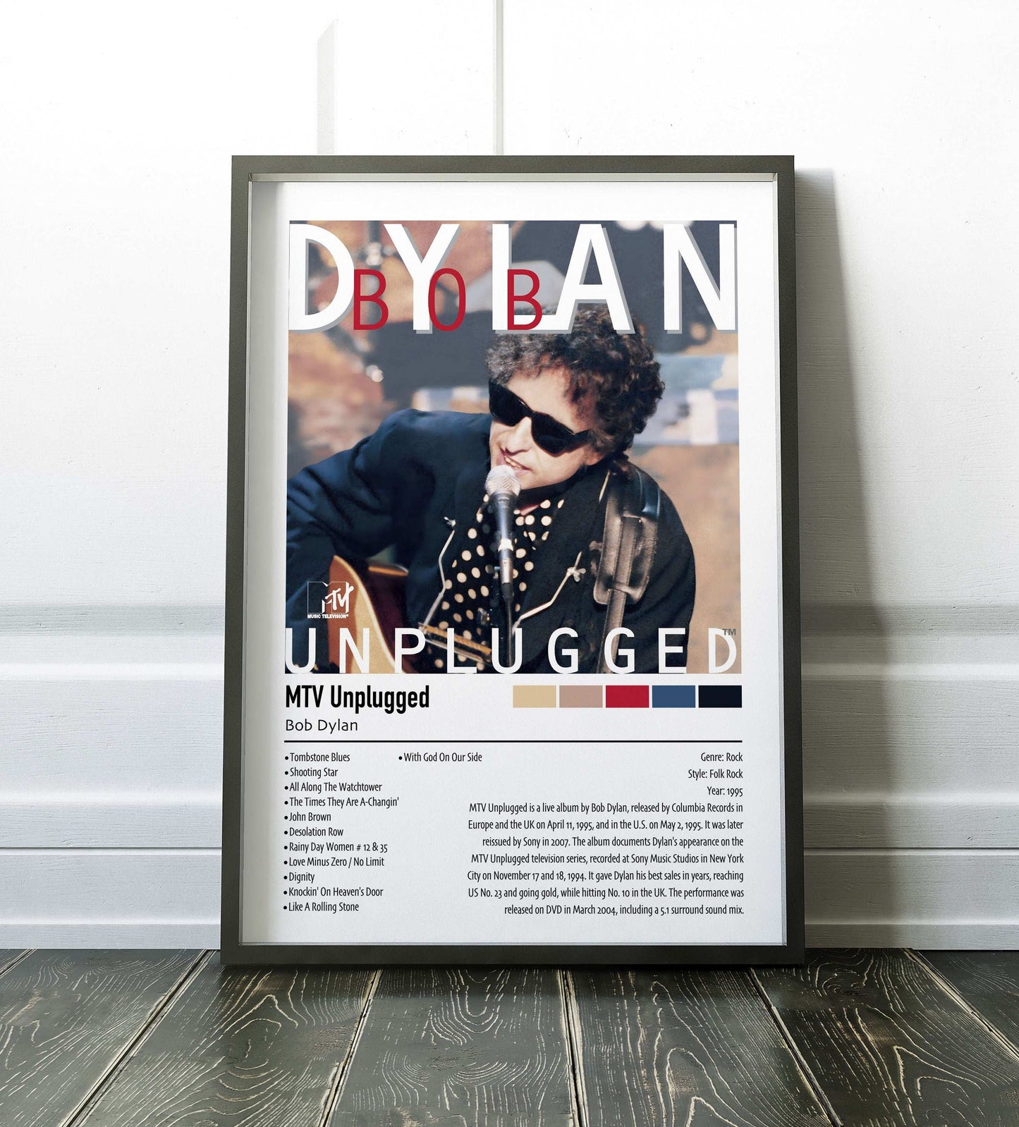 Bob Dylan | MTV Unplugged | Custom Album Cover Poster Print