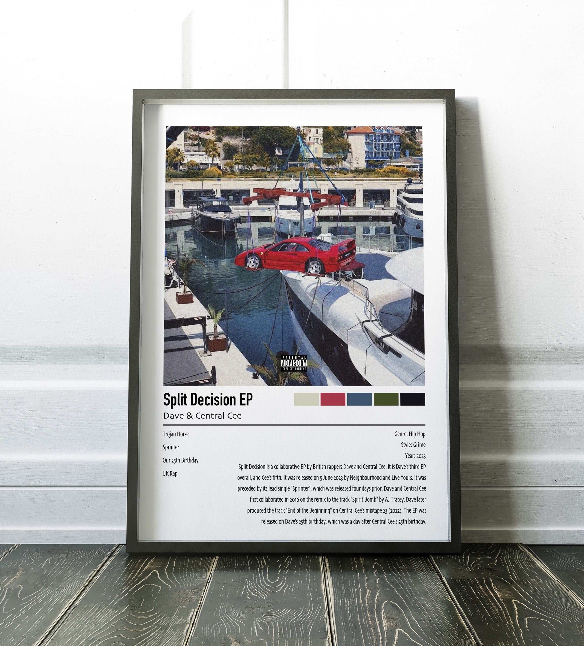 Dave & Central Cee | Split Decision EP | Custom Album Cover Poster Print